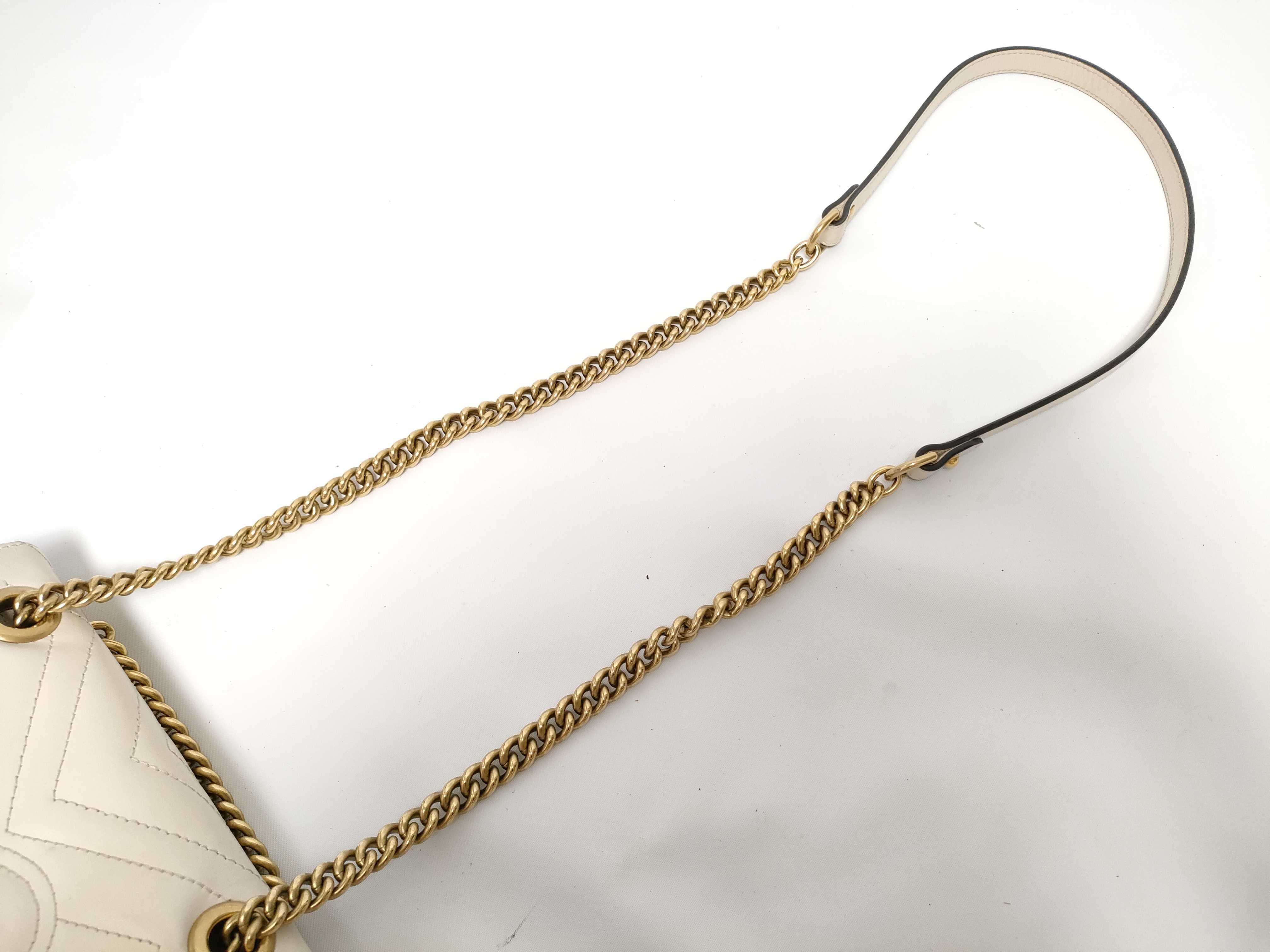 ID- GG Marmont Cow Skin Chain Shoulder Bag Beige 446744 520981 Shoulder Bag — view 6