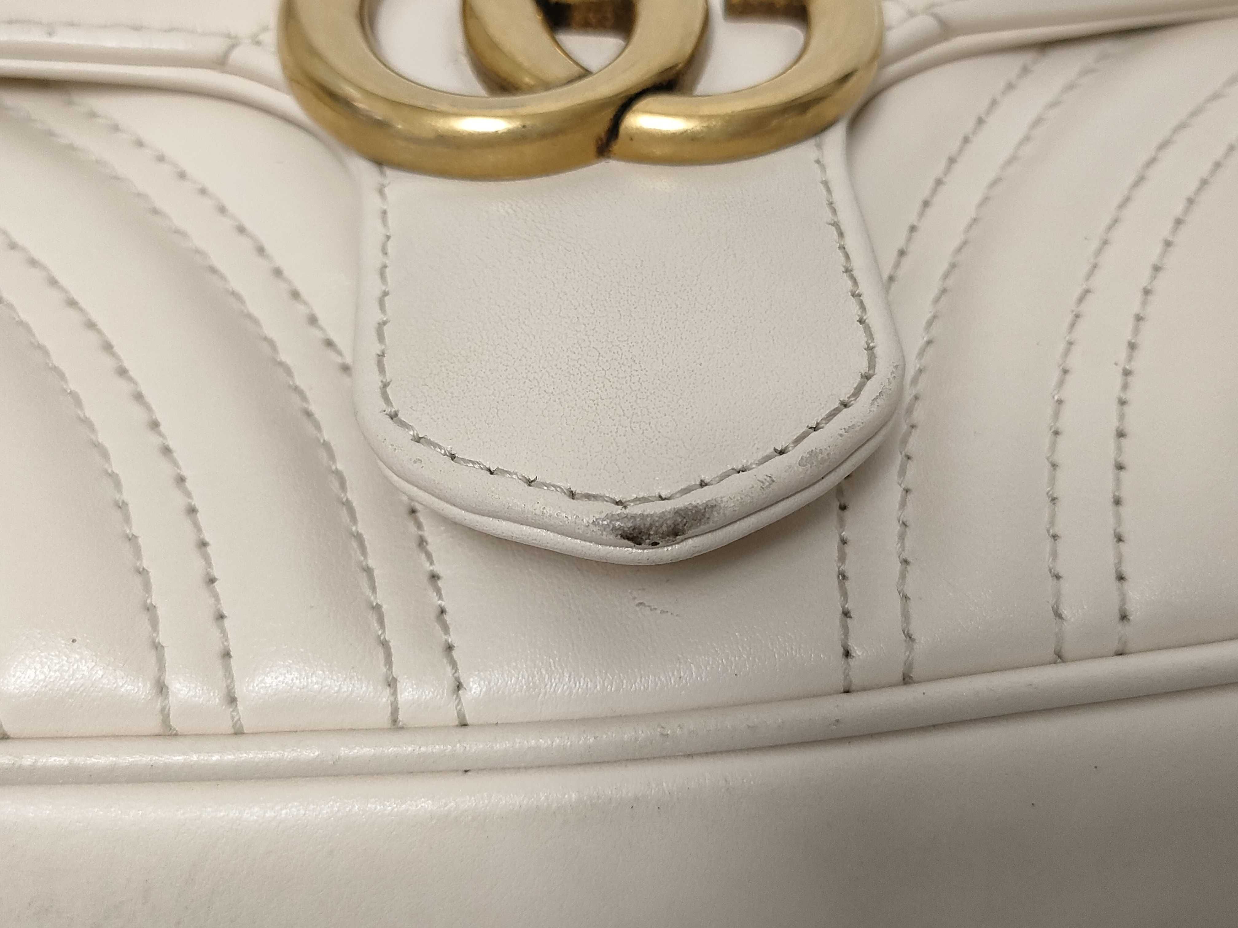 ID- GG Marmont Cow Skin Chain Shoulder Bag Beige 446744 520981 Shoulder Bag — view 8