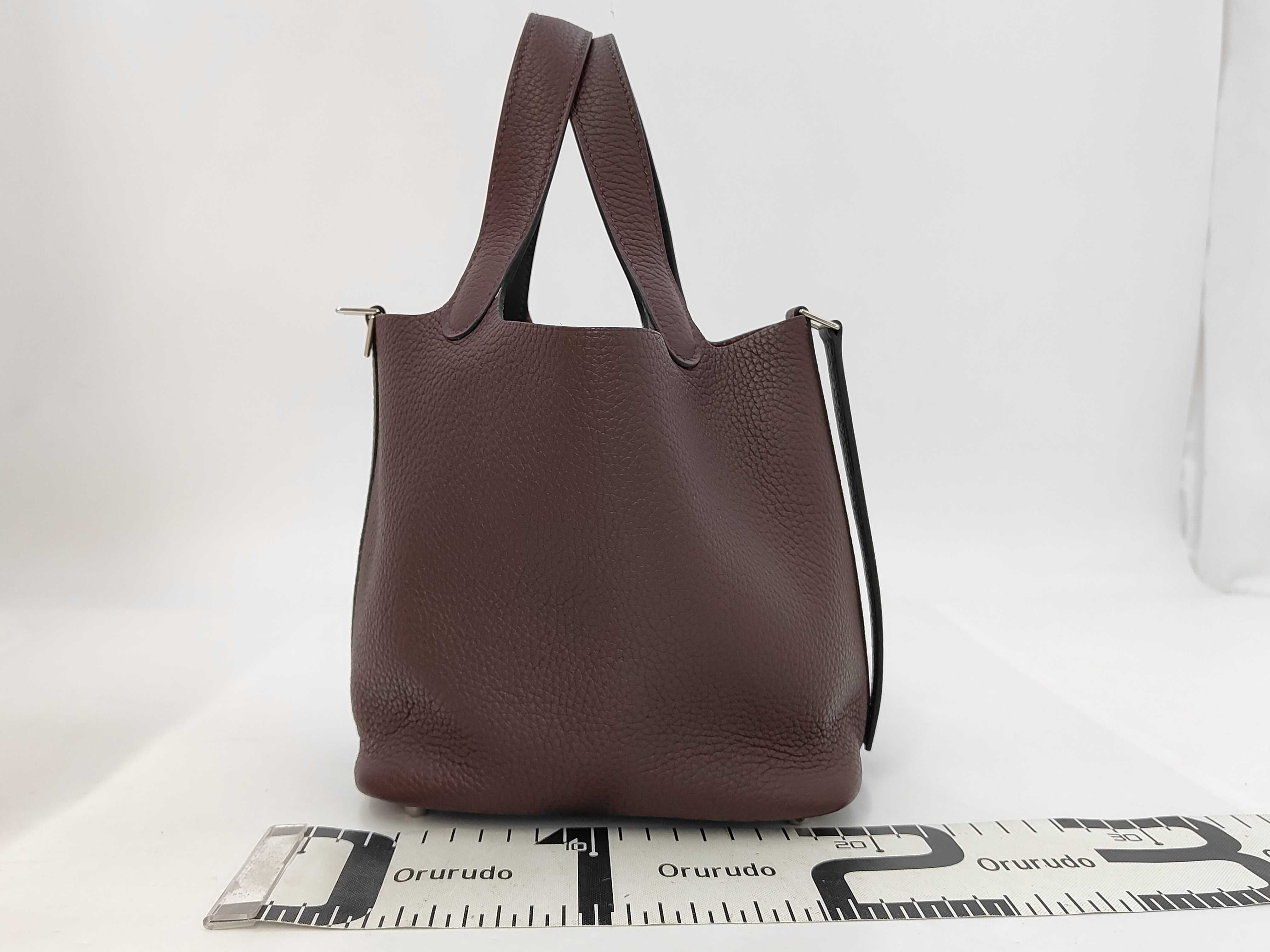 Picotan Lock 18 U Stamp Cacao Taurillon Clemence SV Hardware Handbag — view 2