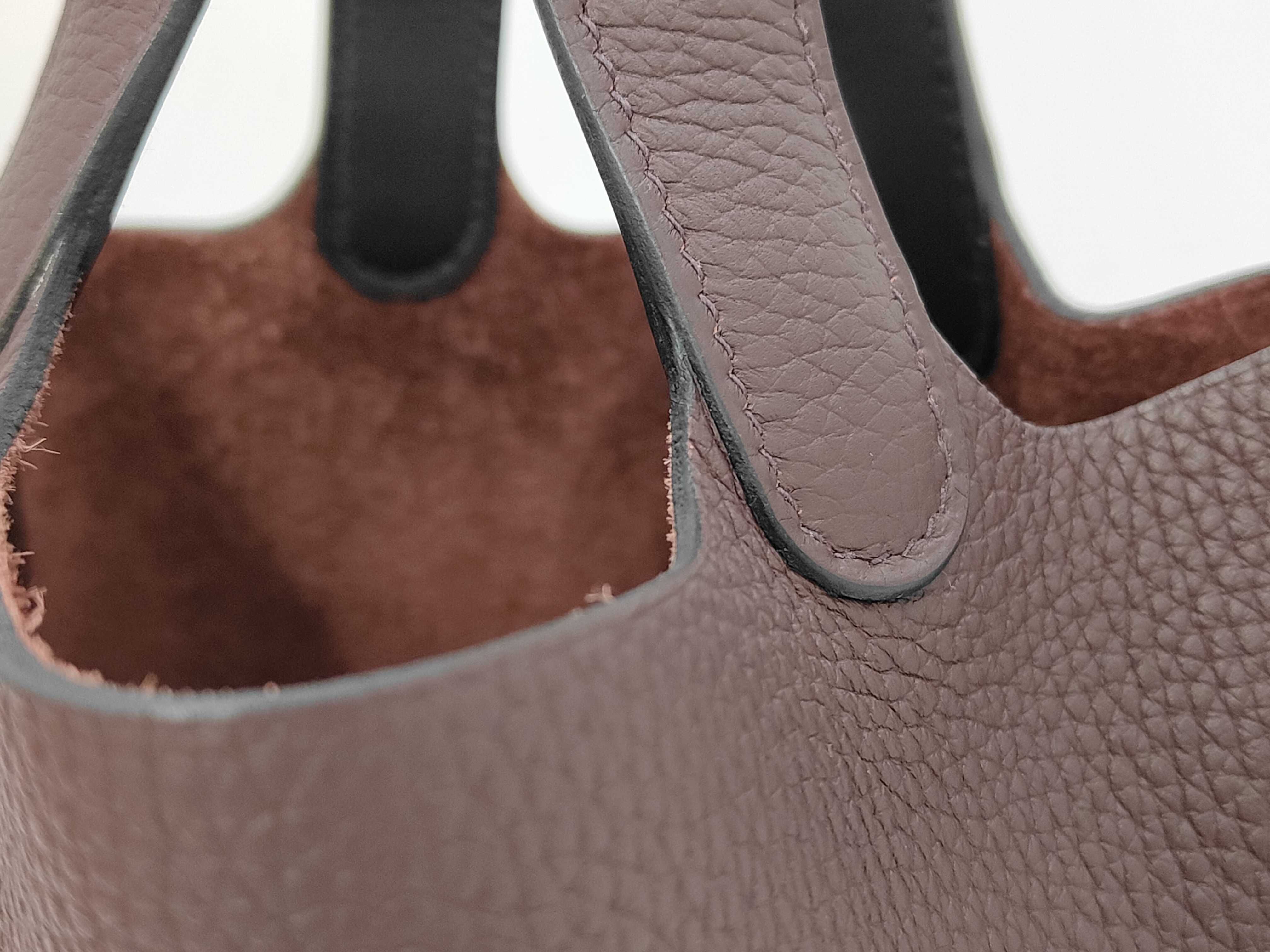 Picotan Lock 18 U Stamp Cacao Taurillon Clemence SV Hardware Handbag — view 3