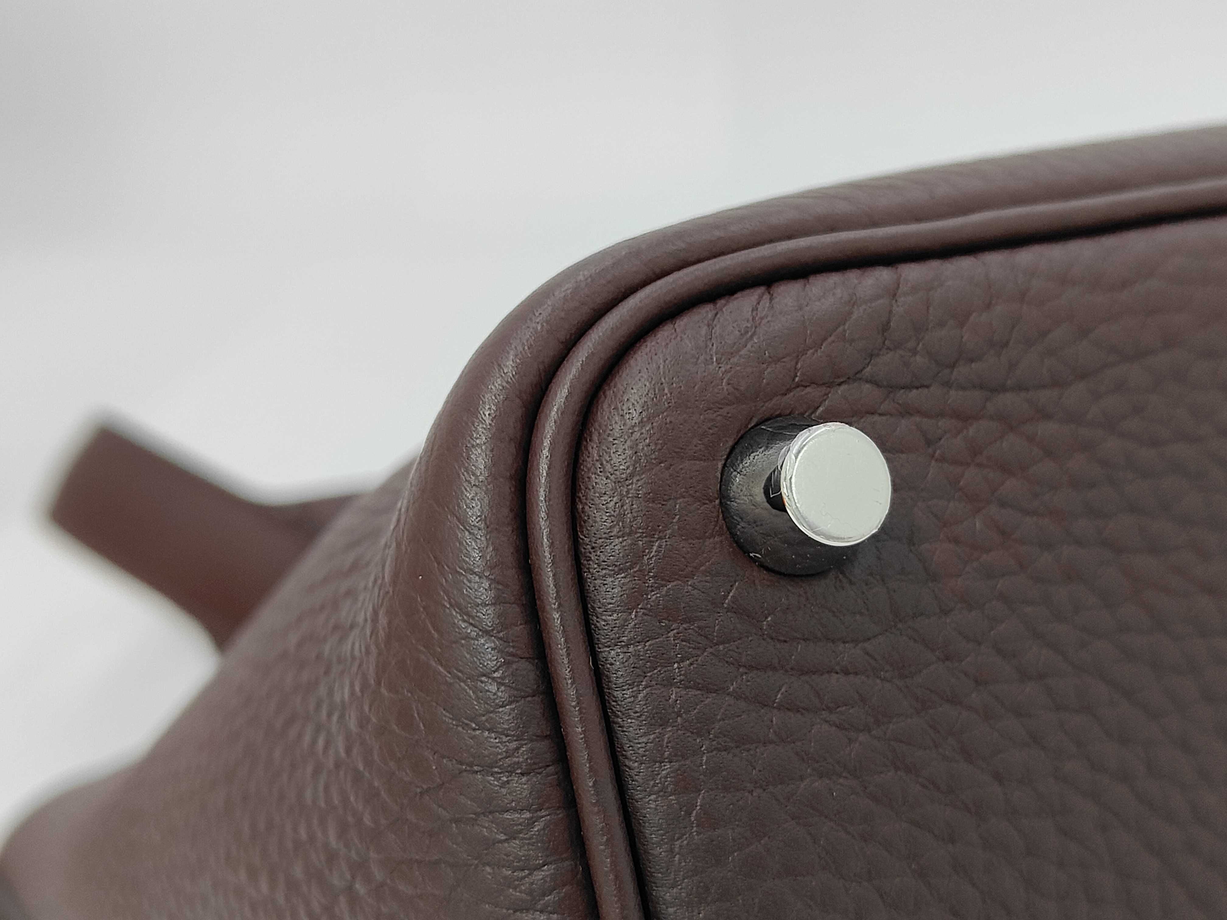 Picotan Lock 18 U Stamp Cacao Taurillon Clemence SV Hardware Handbag — view 6