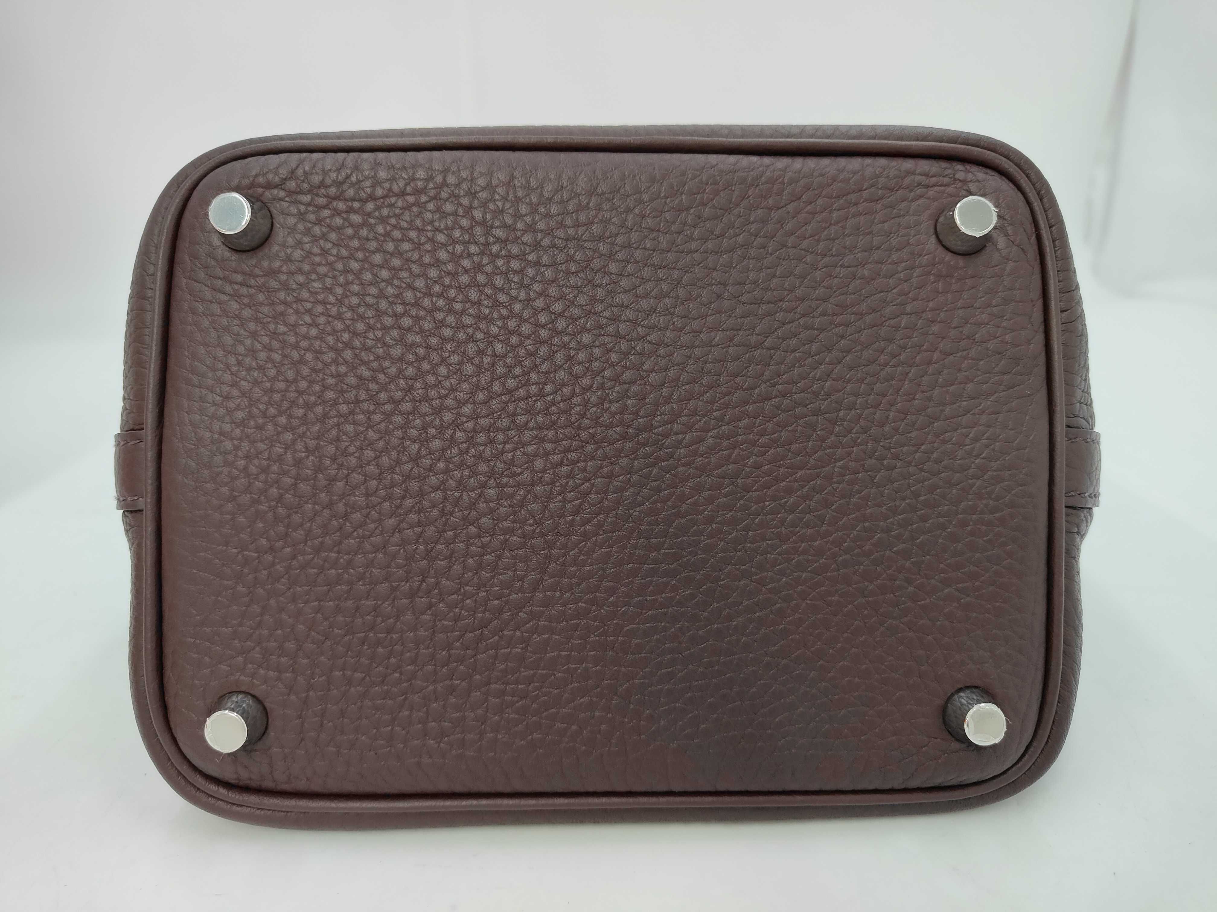 Picotan Lock 18 U Stamp Cacao Taurillon Clemence SV Hardware Handbag — view 7