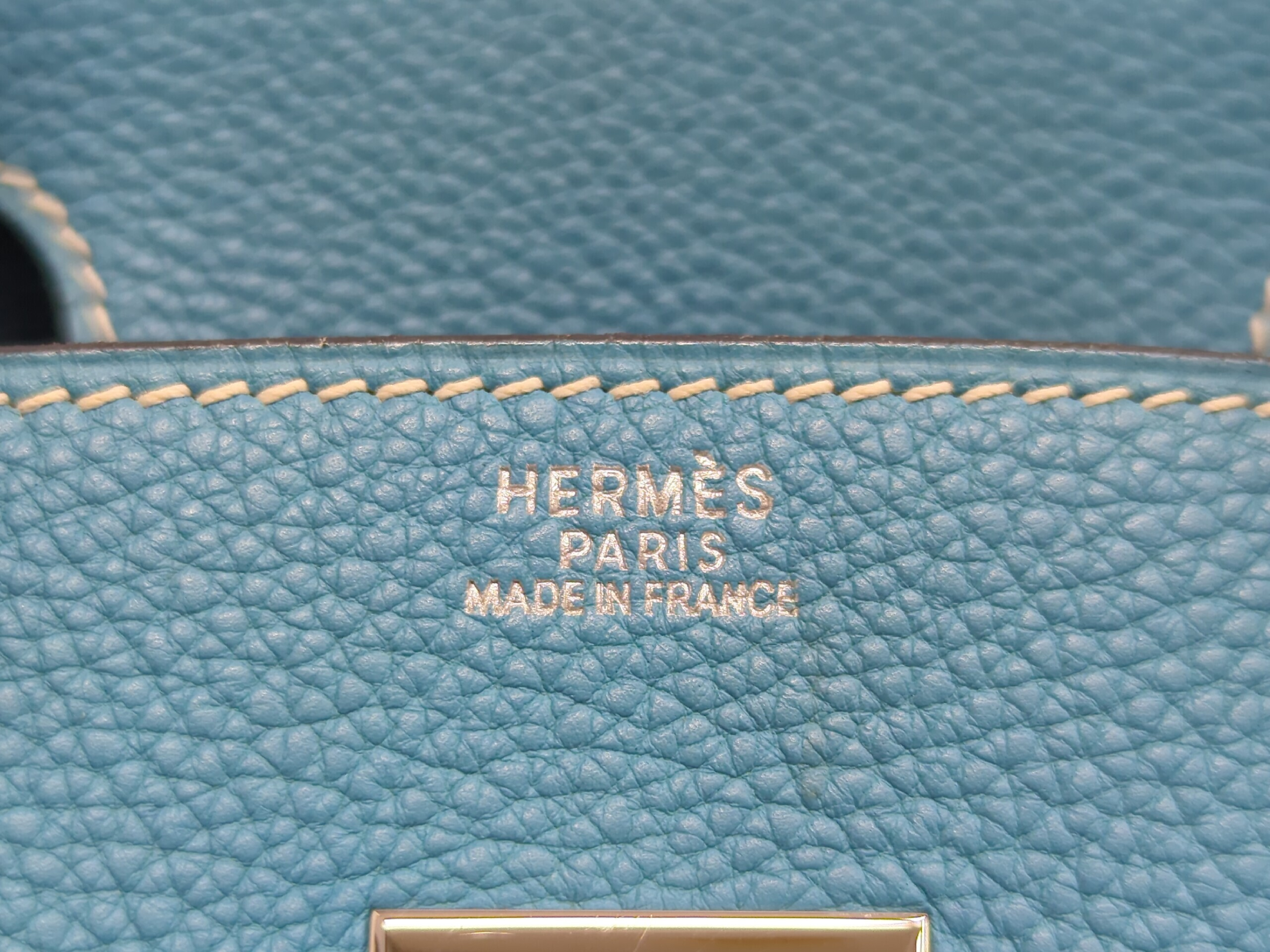 Birkin 30 Togo Blue Jean Silver Hardware G Stamp Handbag — view 11