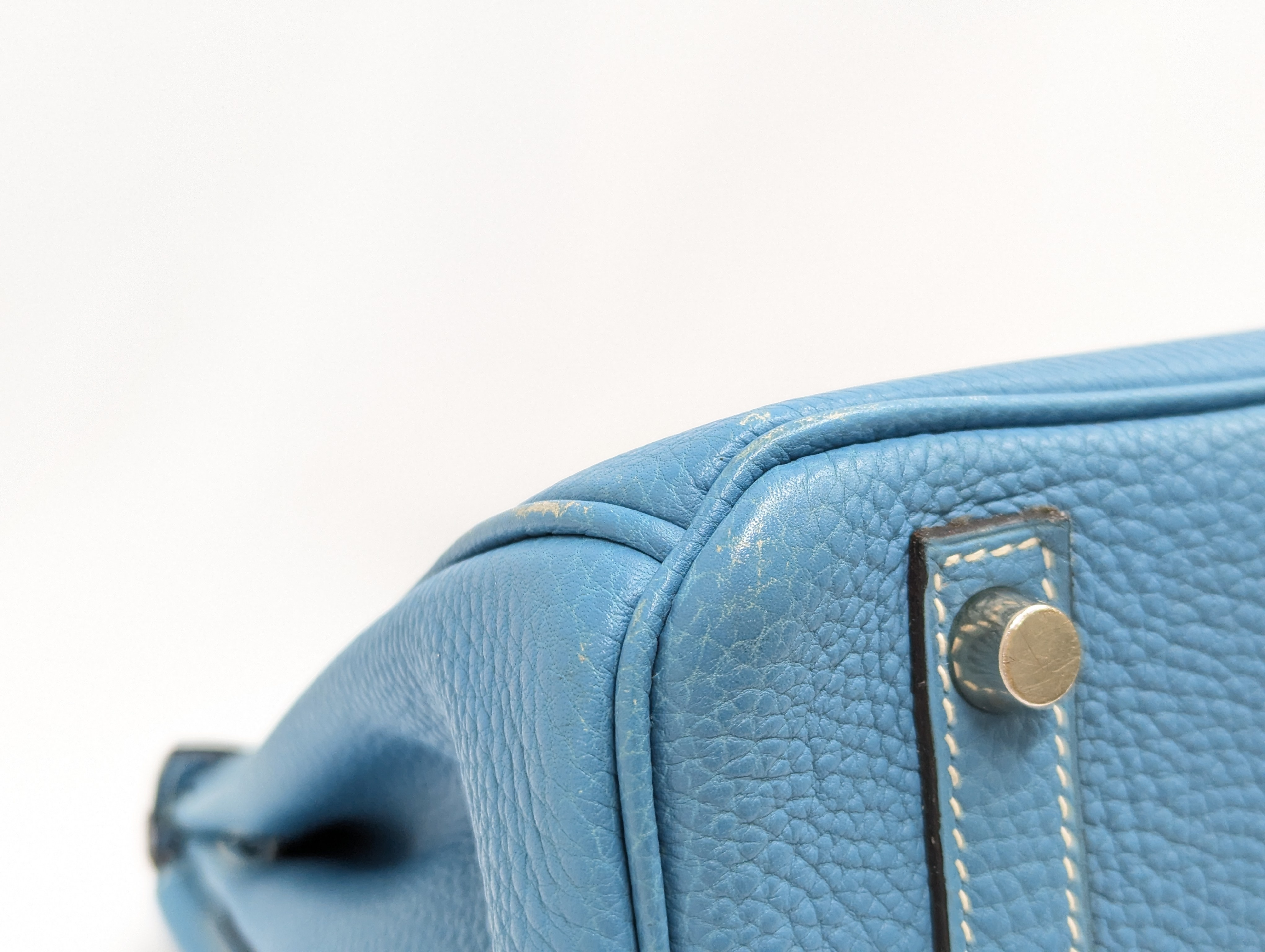 Birkin 30 Togo Blue Jean Silver Hardware G Stamp Handbag — view 3