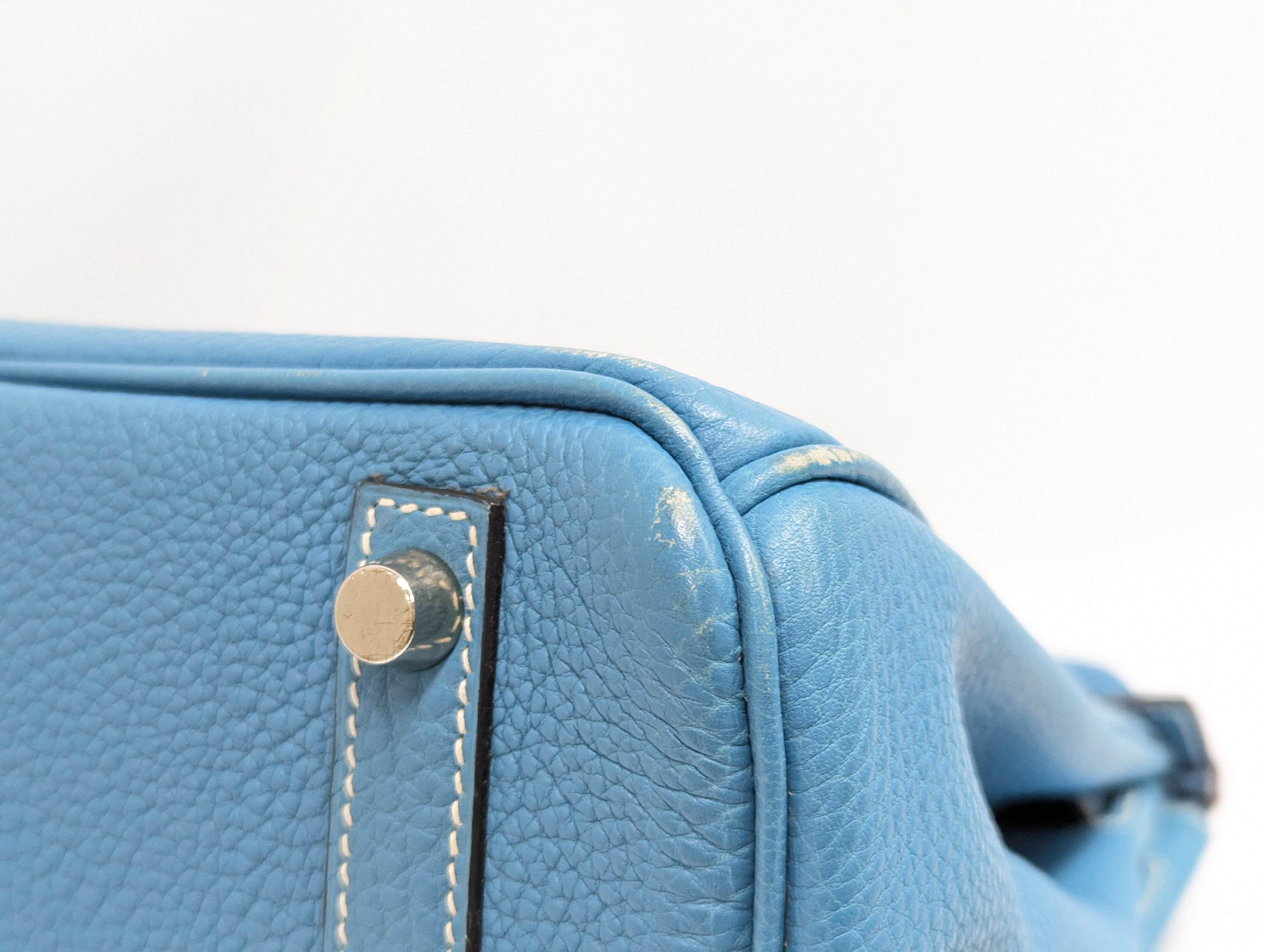 Birkin 30 Togo Blue Jean Silver Hardware G Stamp Handbag — view 4