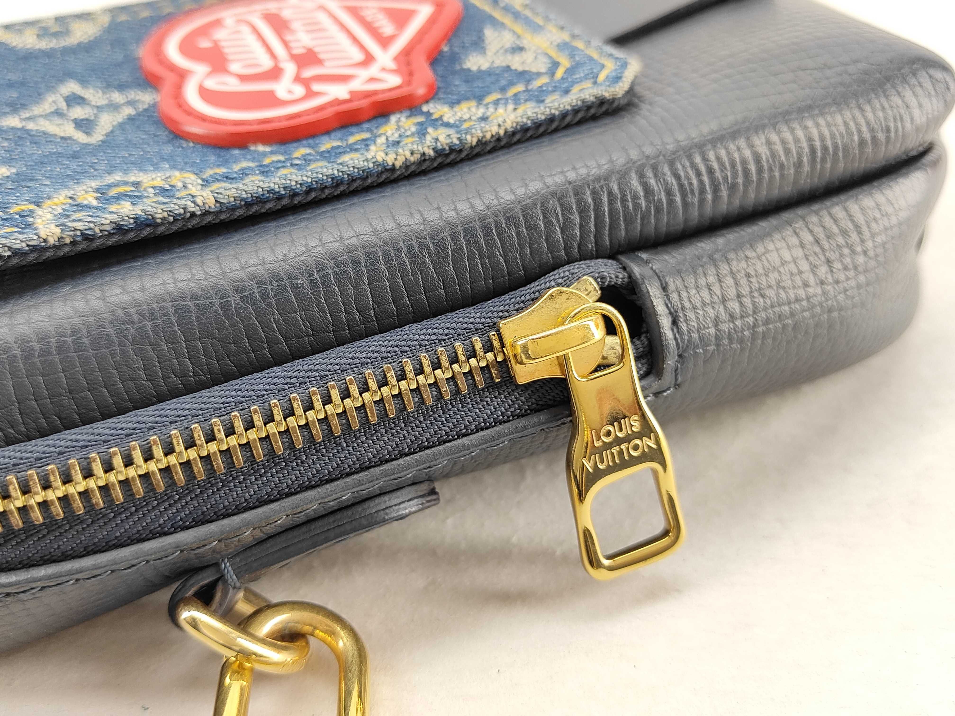 Monogram Denim Louis Vuitton NIGO M81060 Double Phone Pouch Monogram Denim Shoulder Bag with IC Card — view 9