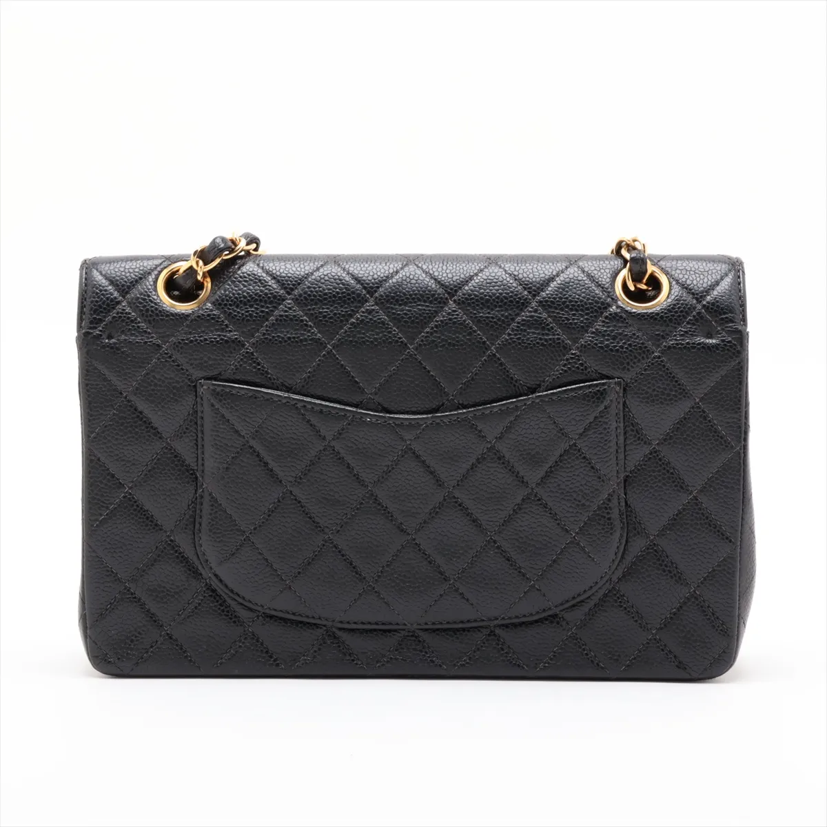 [Individually packaged] Chanel Matelassé 25 Caviar Skin Double Flap Double Chain Bag, Black with Gold Hardware, 5715130, Series 5, A01112 — view 2