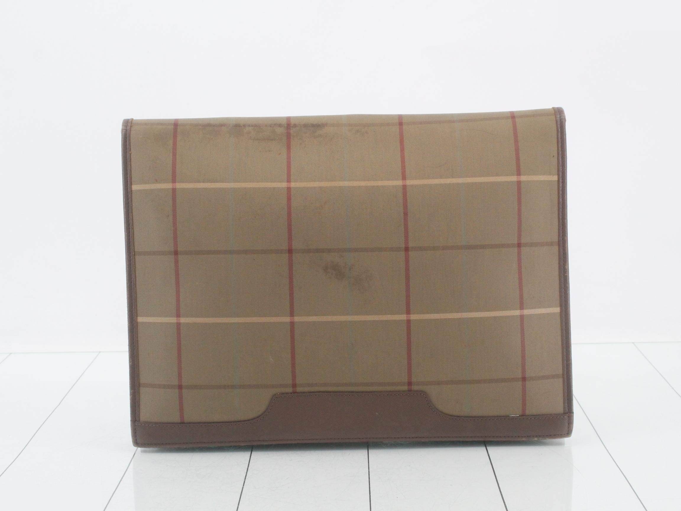 Clutch bag, check pattern, leather — view 2