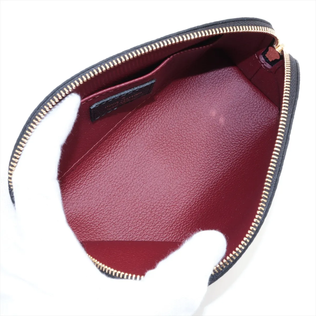 Bicolor Monogram Empreinte Pochette Cosmetic PM M59086 Black x Red Pouch RFID Reactive — view 3