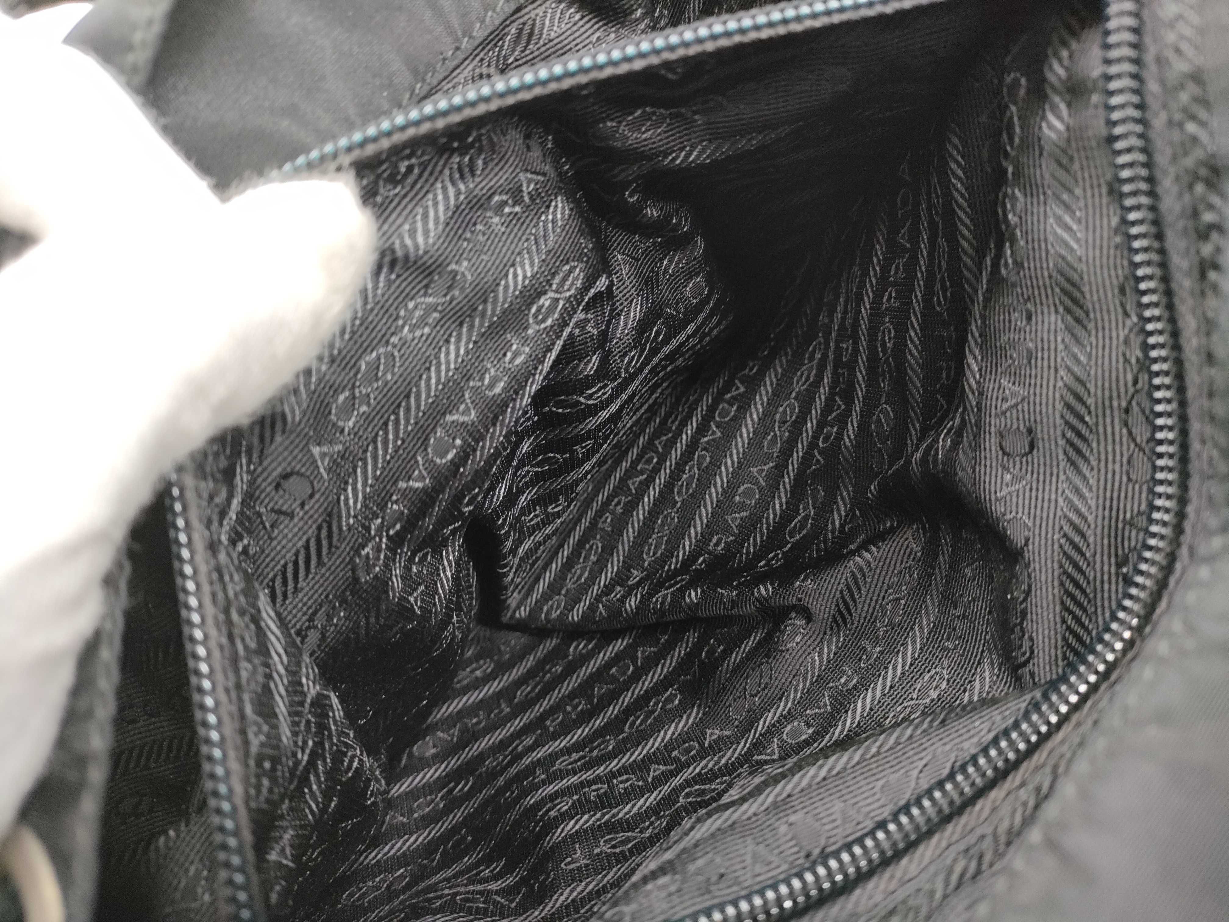 nylon backpack with triangular logo, 2 pockets, black. — view 12