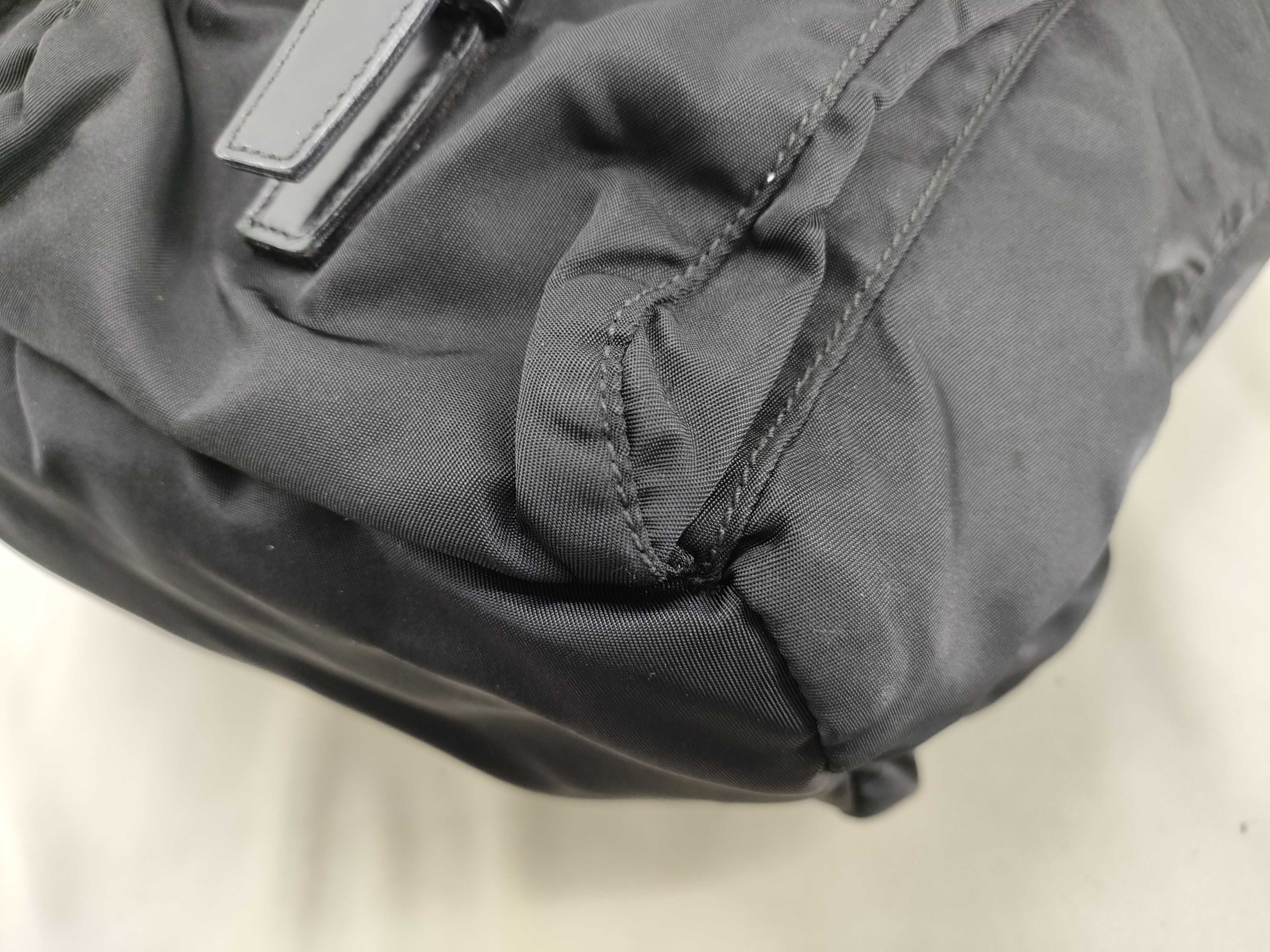 nylon backpack with triangular logo, 2 pockets, black. — view 4