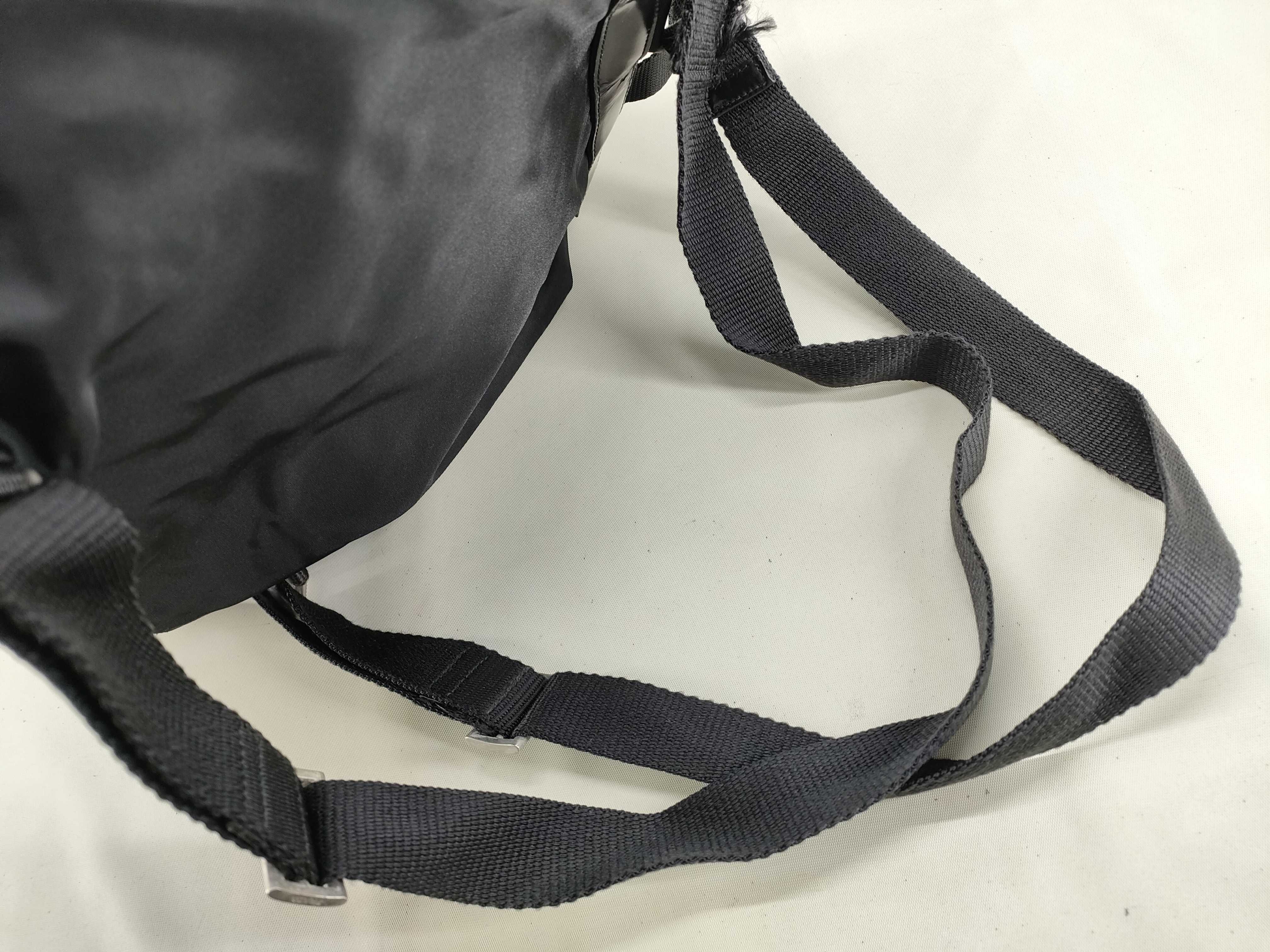 nylon backpack with triangular logo, 2 pockets, black. — view 5