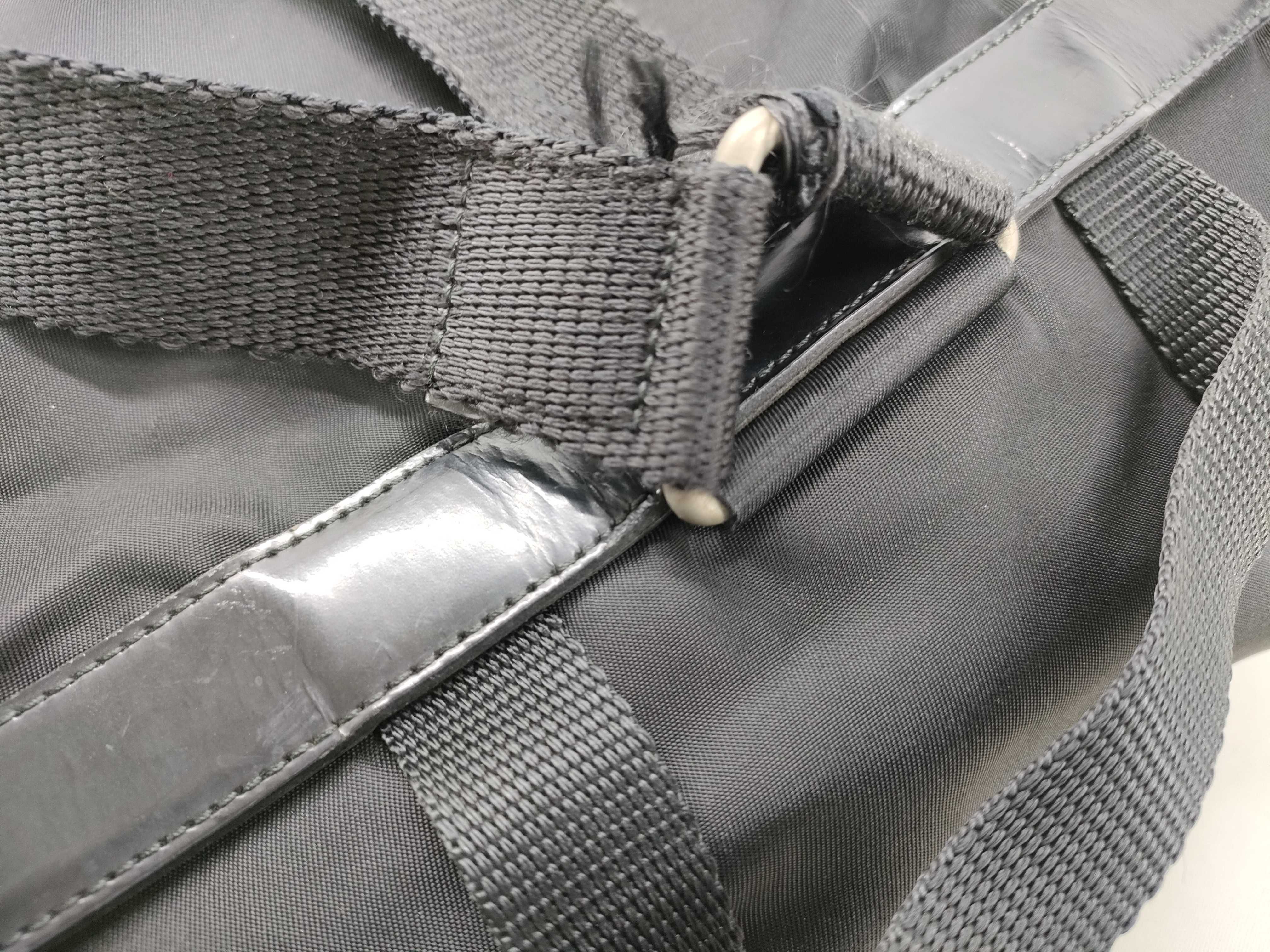 nylon backpack with triangular logo, 2 pockets, black. — view 7