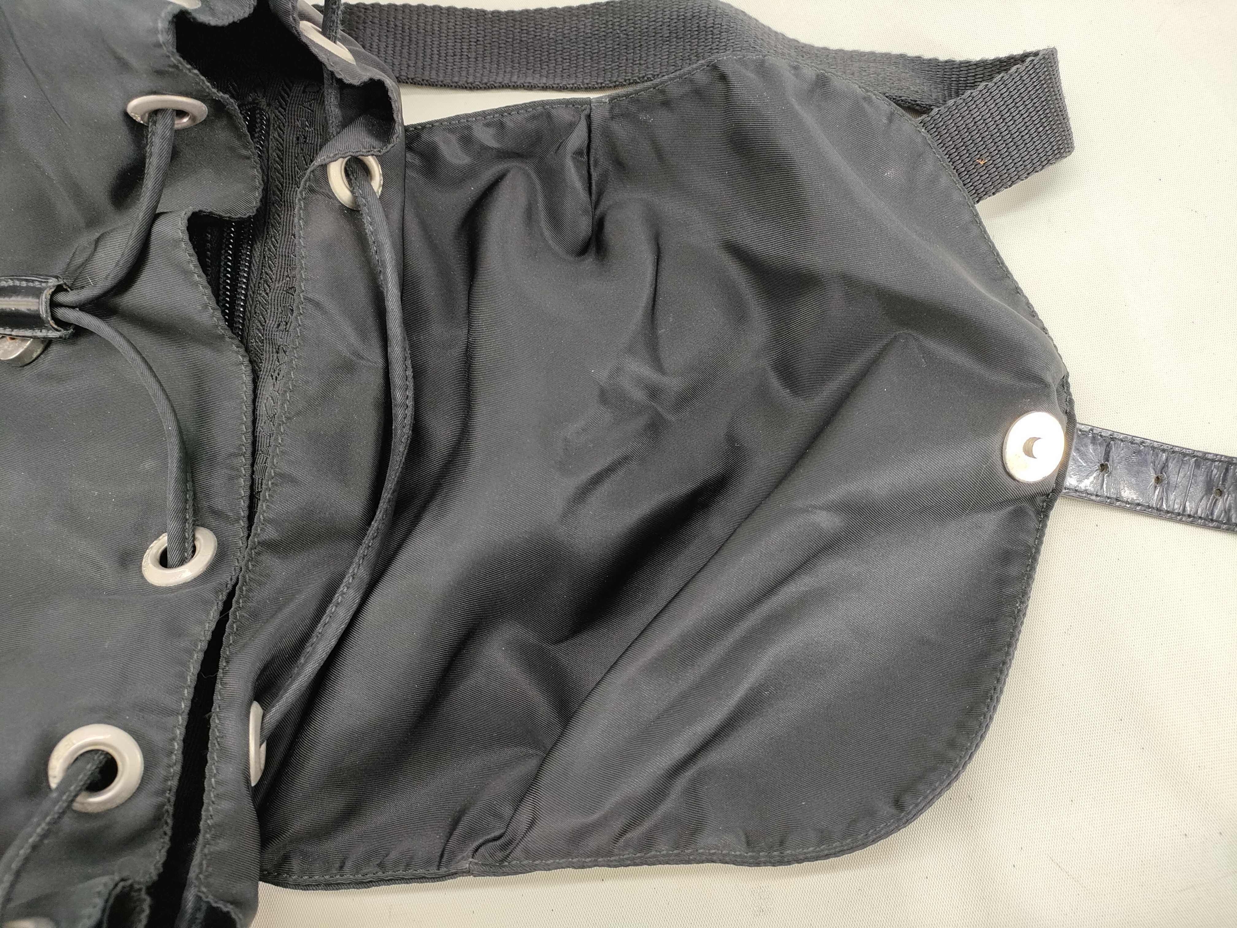 nylon backpack with triangular logo, 2 pockets, black. — view 9