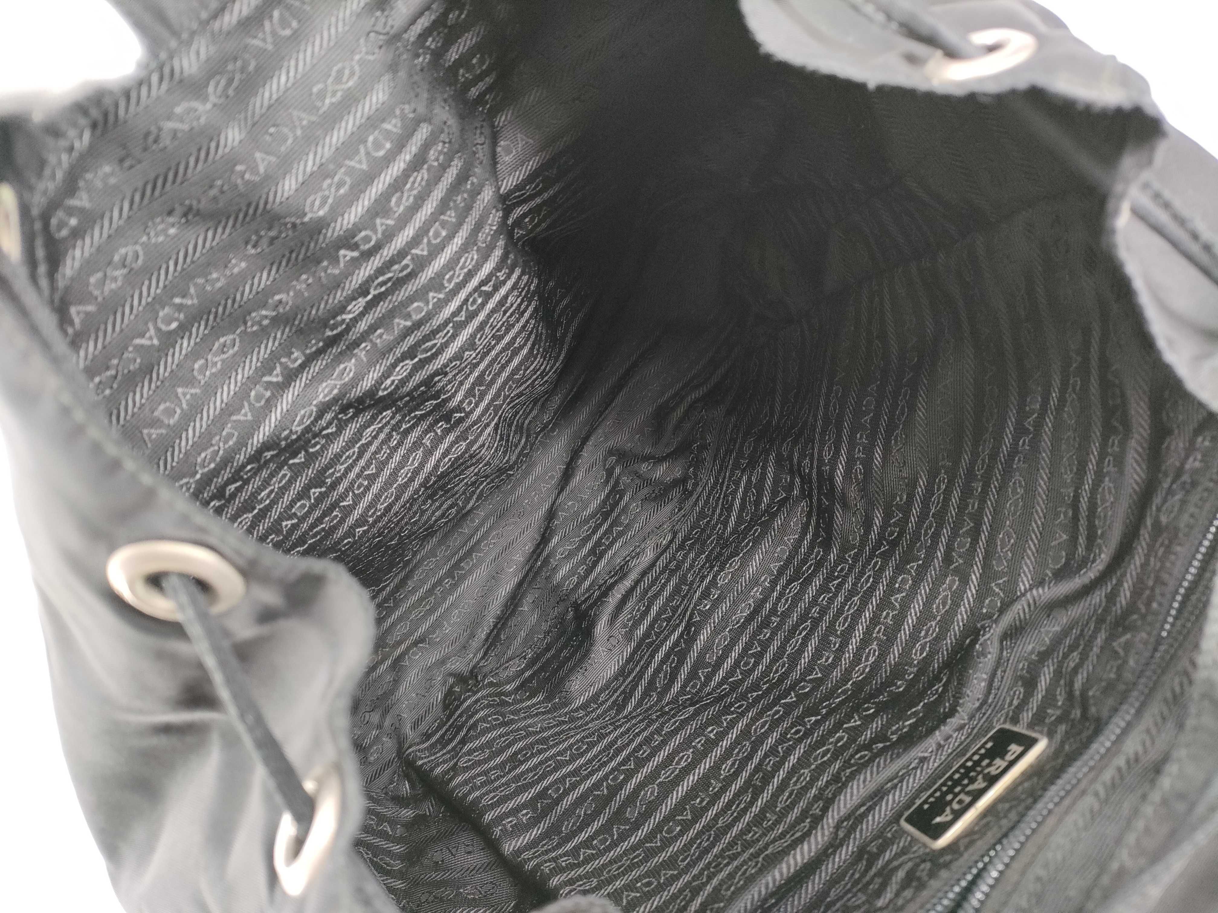 nylon backpack with triangular logo, 2 pockets, black. — view 10