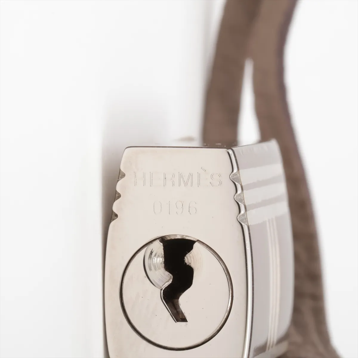 Clochette Charm, Leather x Metal, Etoupe, — view 3