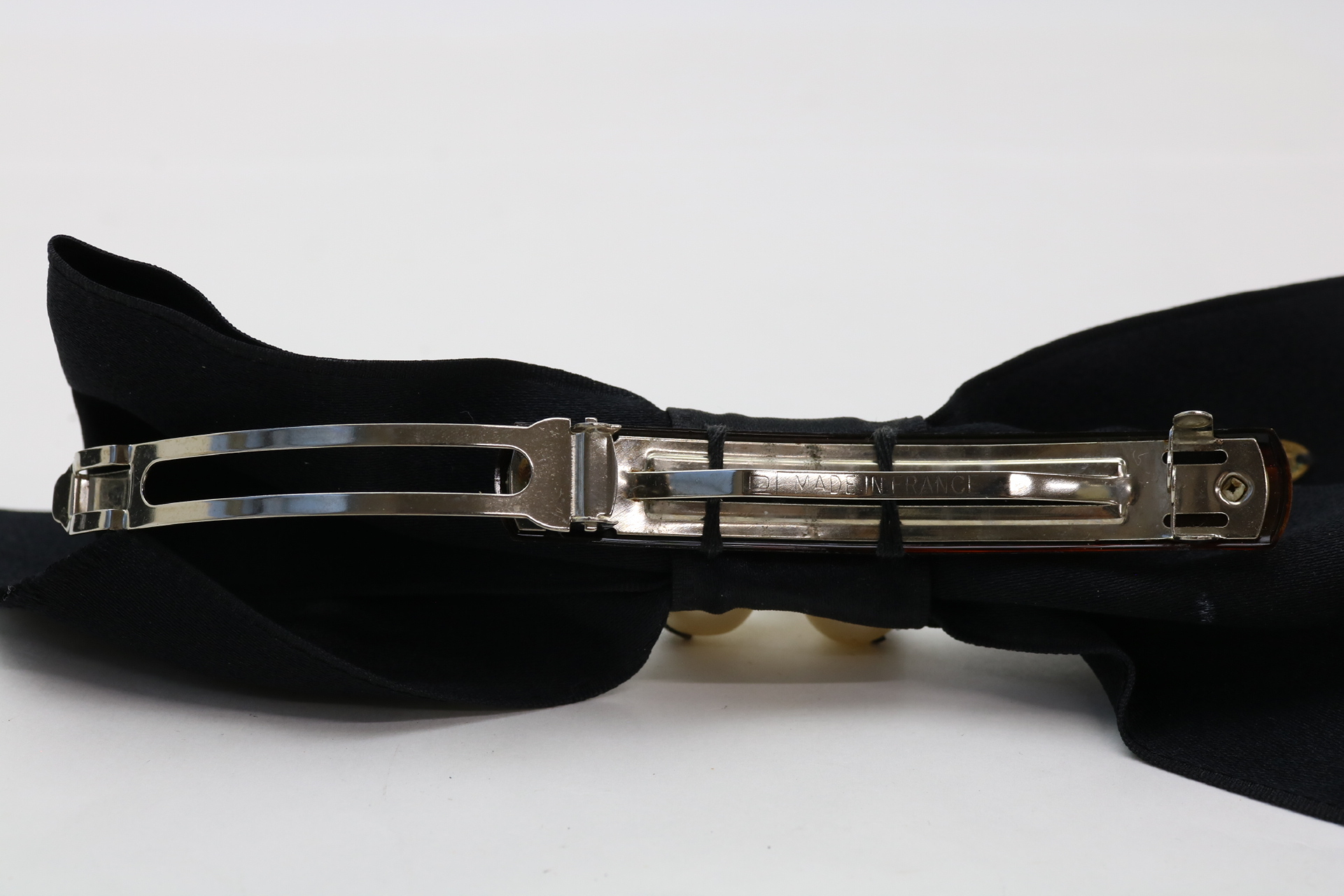 Coco Pearl Satin Ribbon Barrette Hair Accessory — view 4