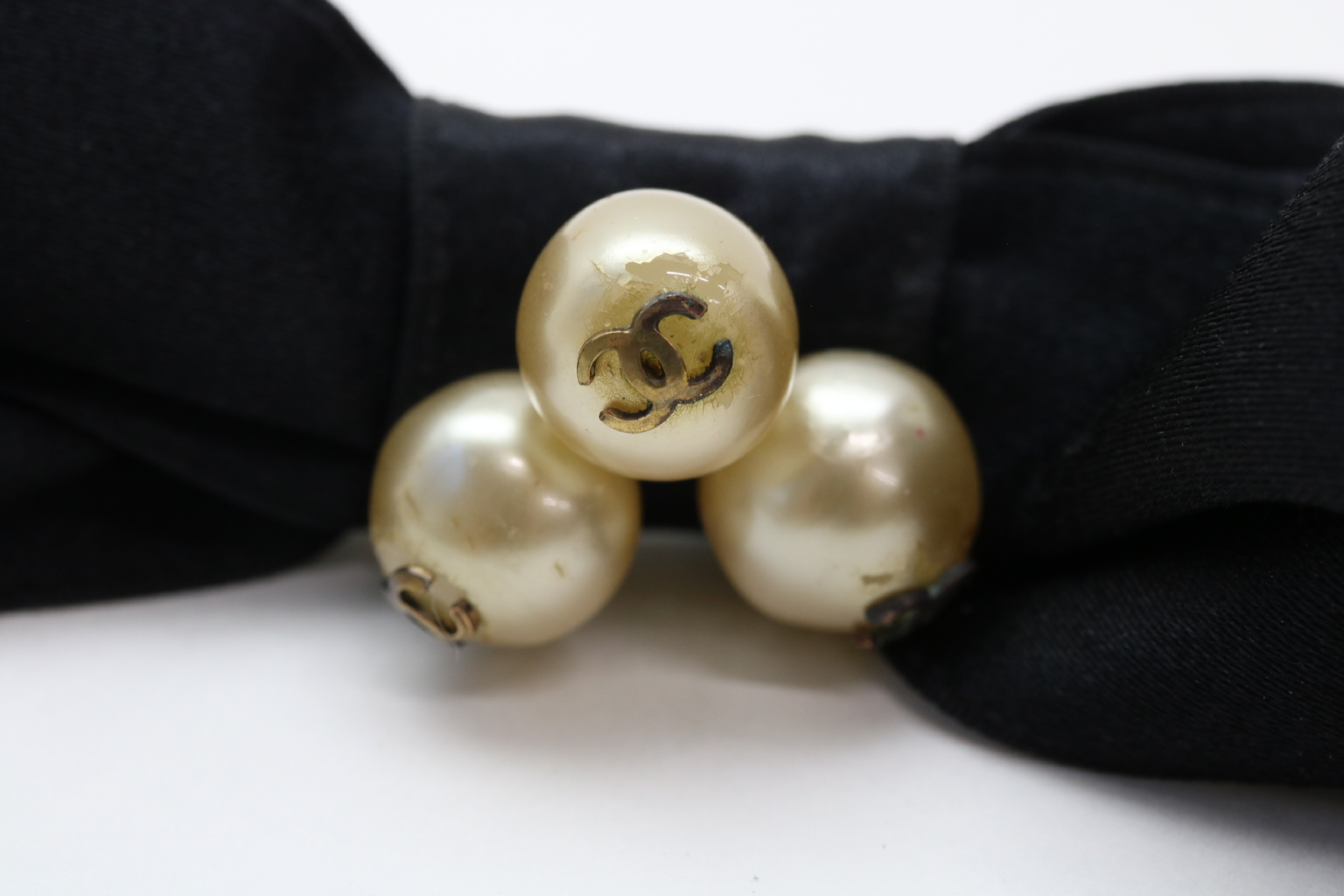 Coco Pearl Satin Ribbon Barrette Hair Accessory — view 7