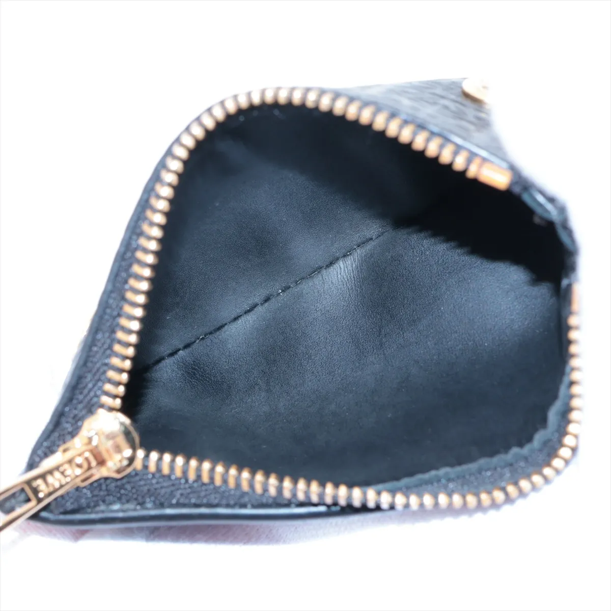 Repeat Anagram Small Vertical Wallet Leather Compact Wallet Black — view 6