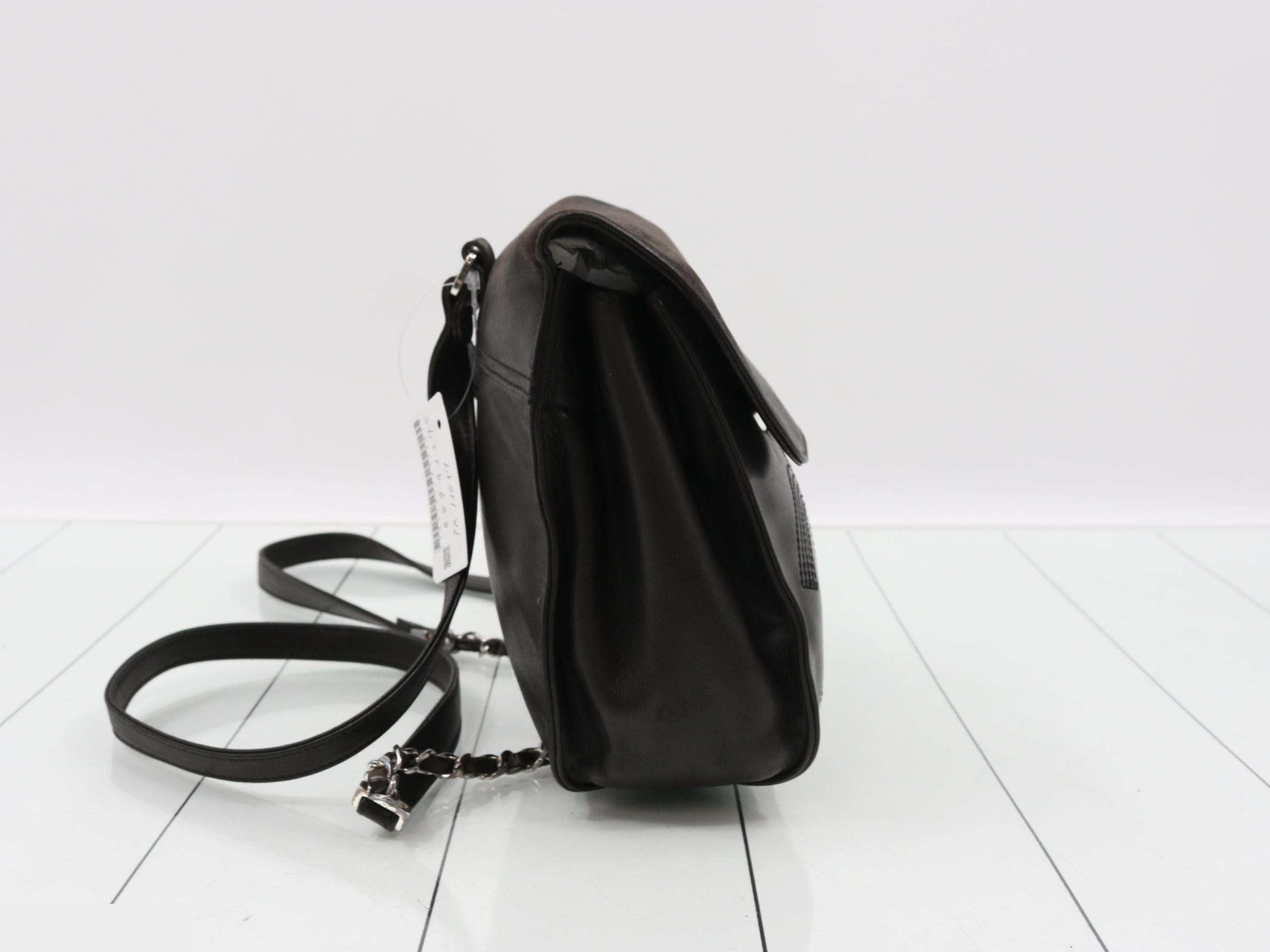 Coco Mark Lambskin Chain Backpack — view 4