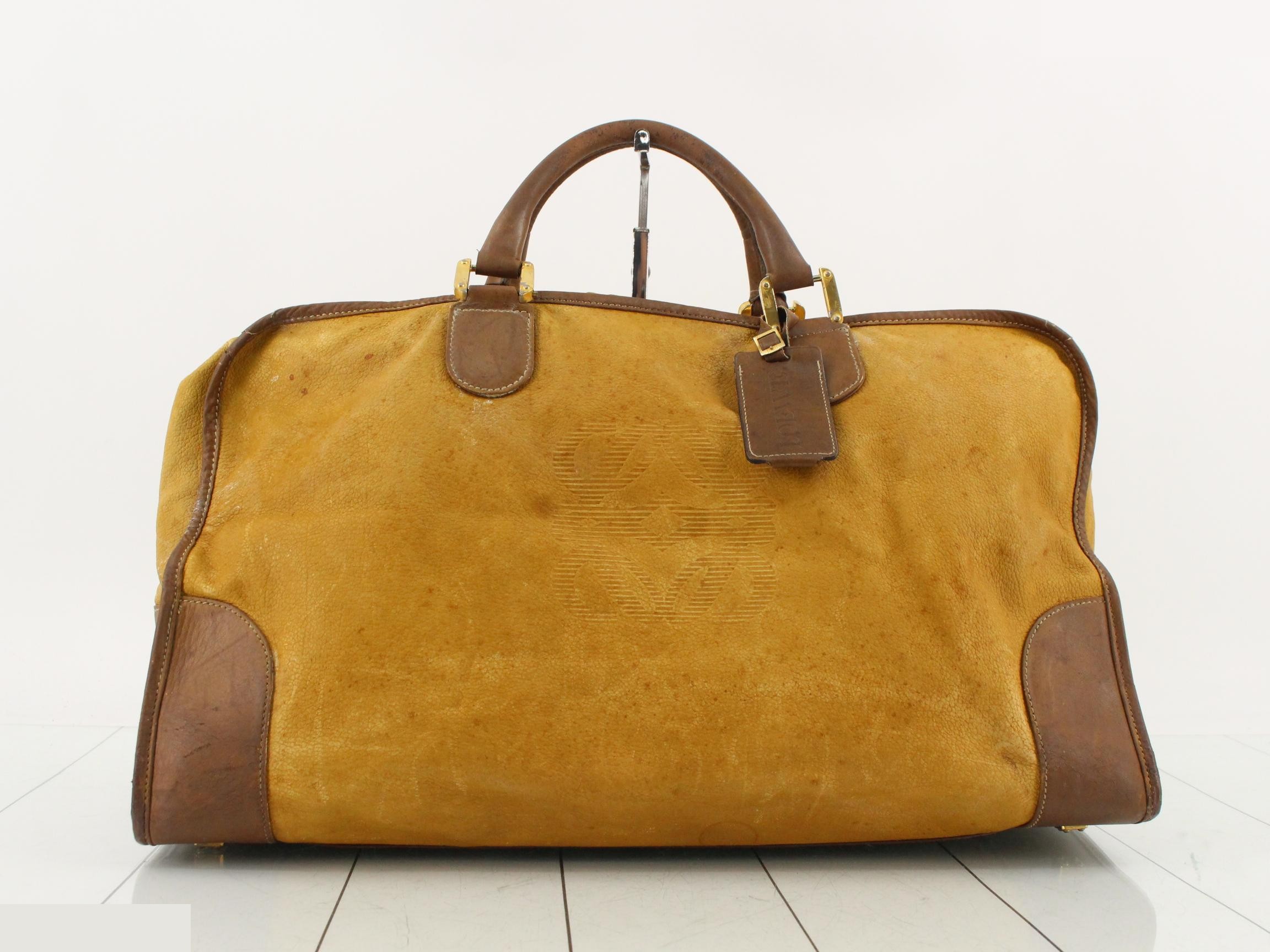 Anagram Leather Boston Bag