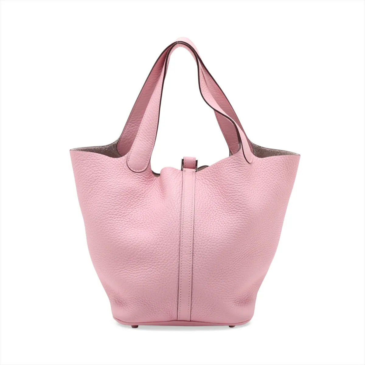 Picotin Lock 22 MM, Taurillon Clemence leather, Rose Sakura, Silver hardware, Year: 2015 — view 2
