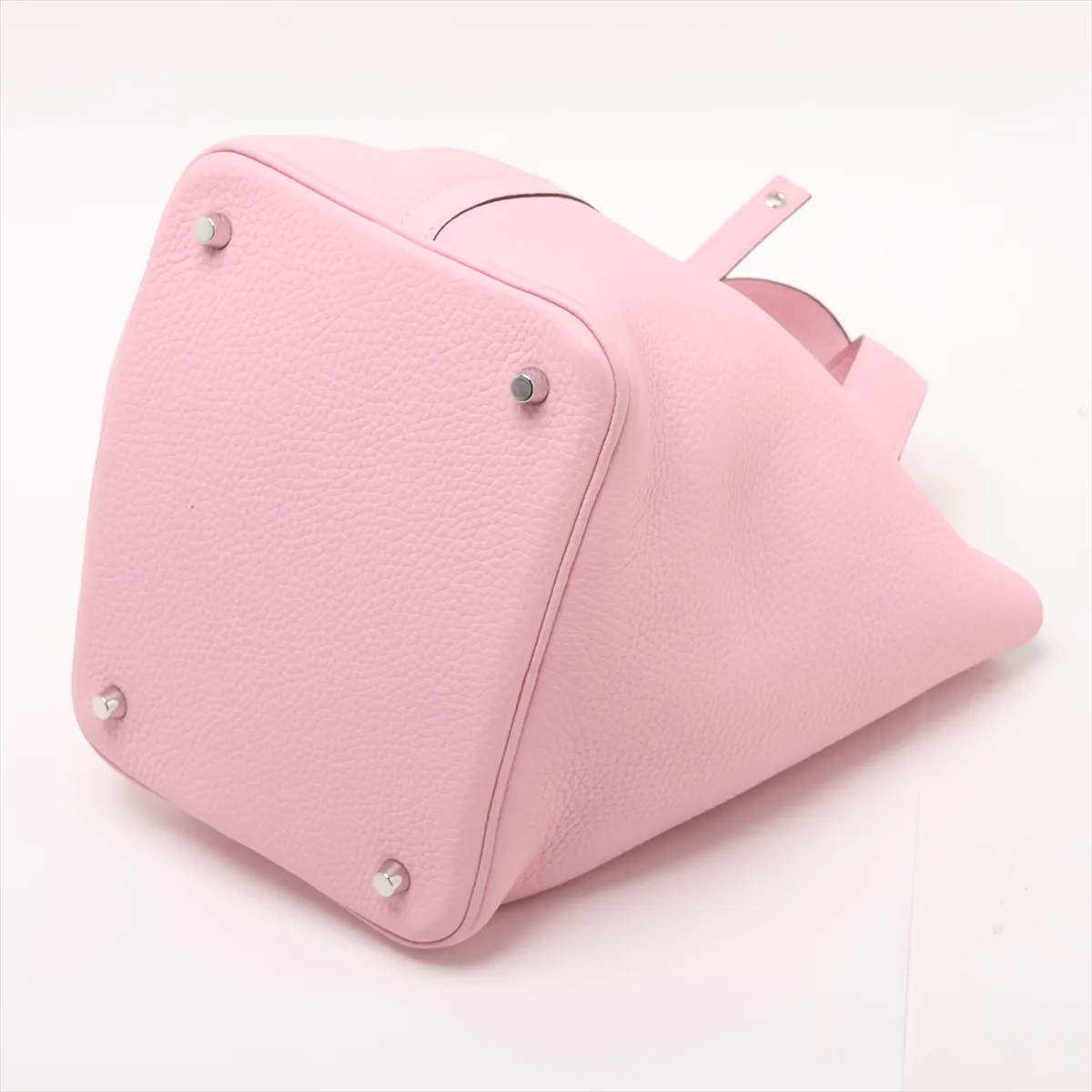 Picotin Lock 22 MM, Taurillon Clemence leather, Rose Sakura, Silver hardware, Year: 2015 — view 3