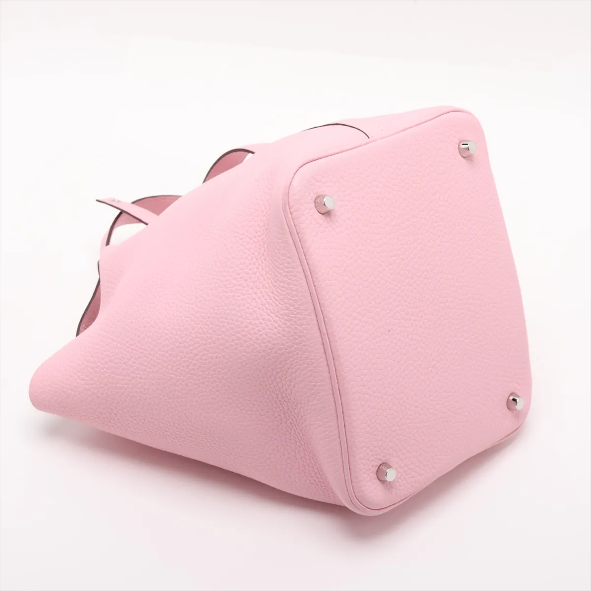 Picotin Lock 22 MM, Taurillon Clemence leather, Rose Sakura, Silver hardware, Year: 2015 — view 4