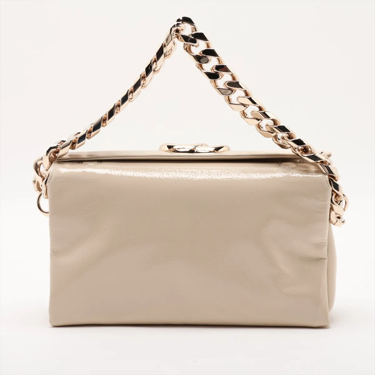 Pochette 795902 Patent Leather Chain Shoulder Bag White — view 2