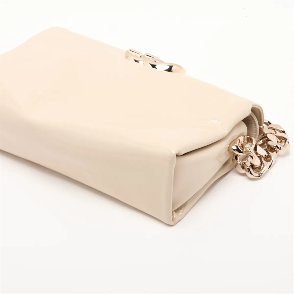 Pochette 795902 Patent Leather Chain Shoulder Bag White — view 3