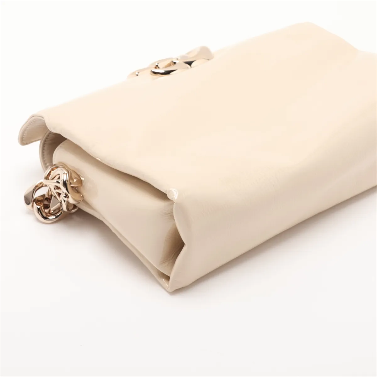Pochette 795902 Patent Leather Chain Shoulder Bag White — view 4