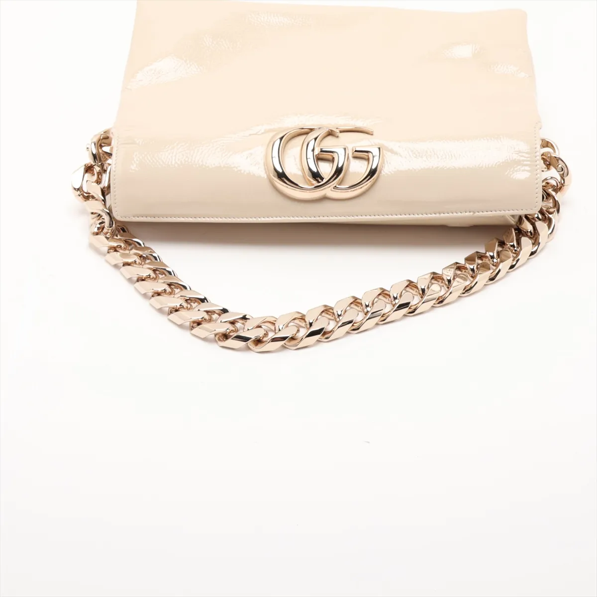 Pochette 795902 Patent Leather Chain Shoulder Bag White — view 5
