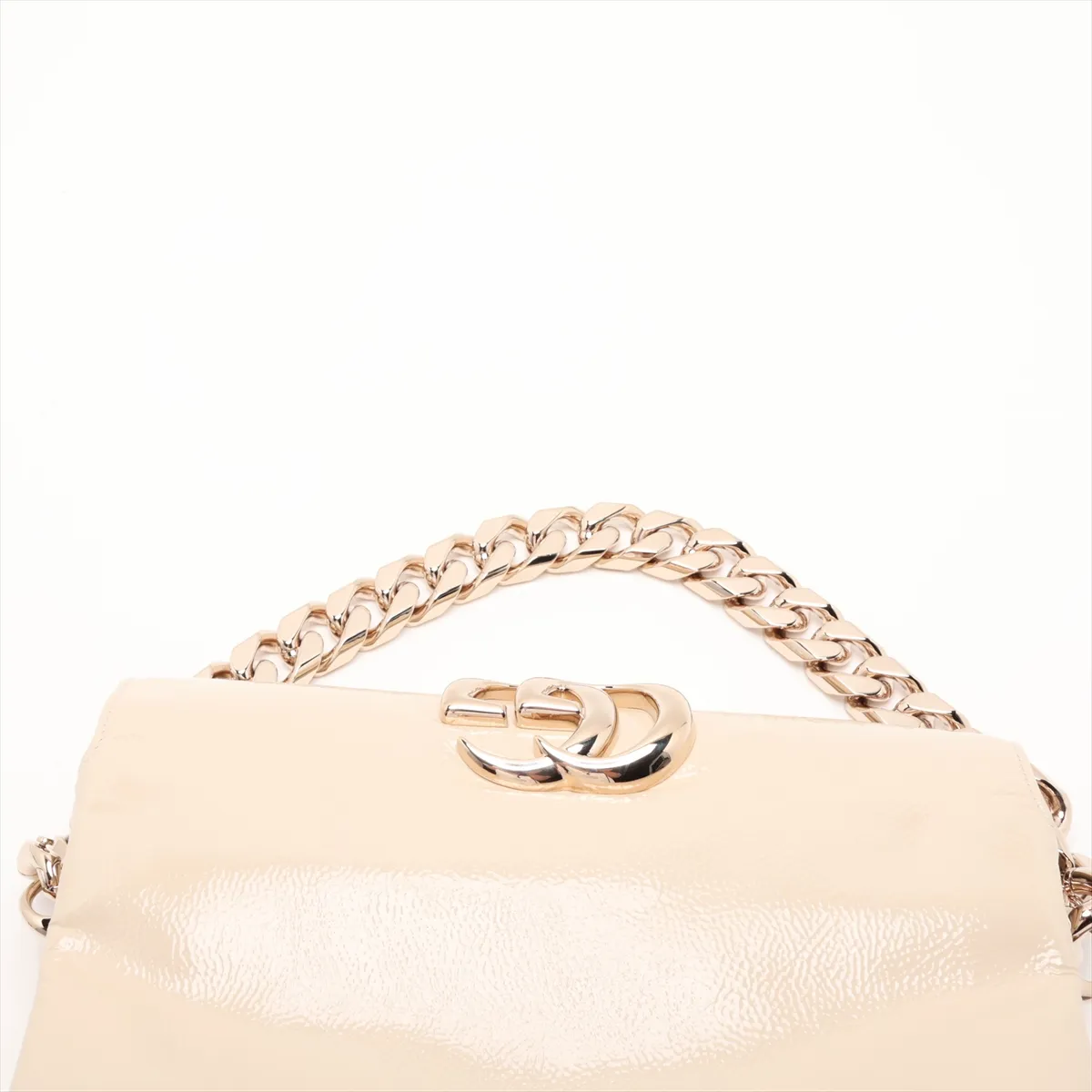 Pochette 795902 Patent Leather Chain Shoulder Bag White — view 6