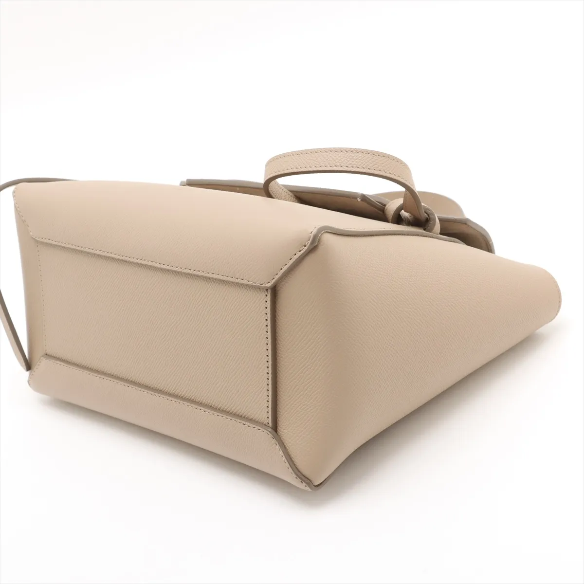 belt bag micro leather 2WAY handbag beige — view 3