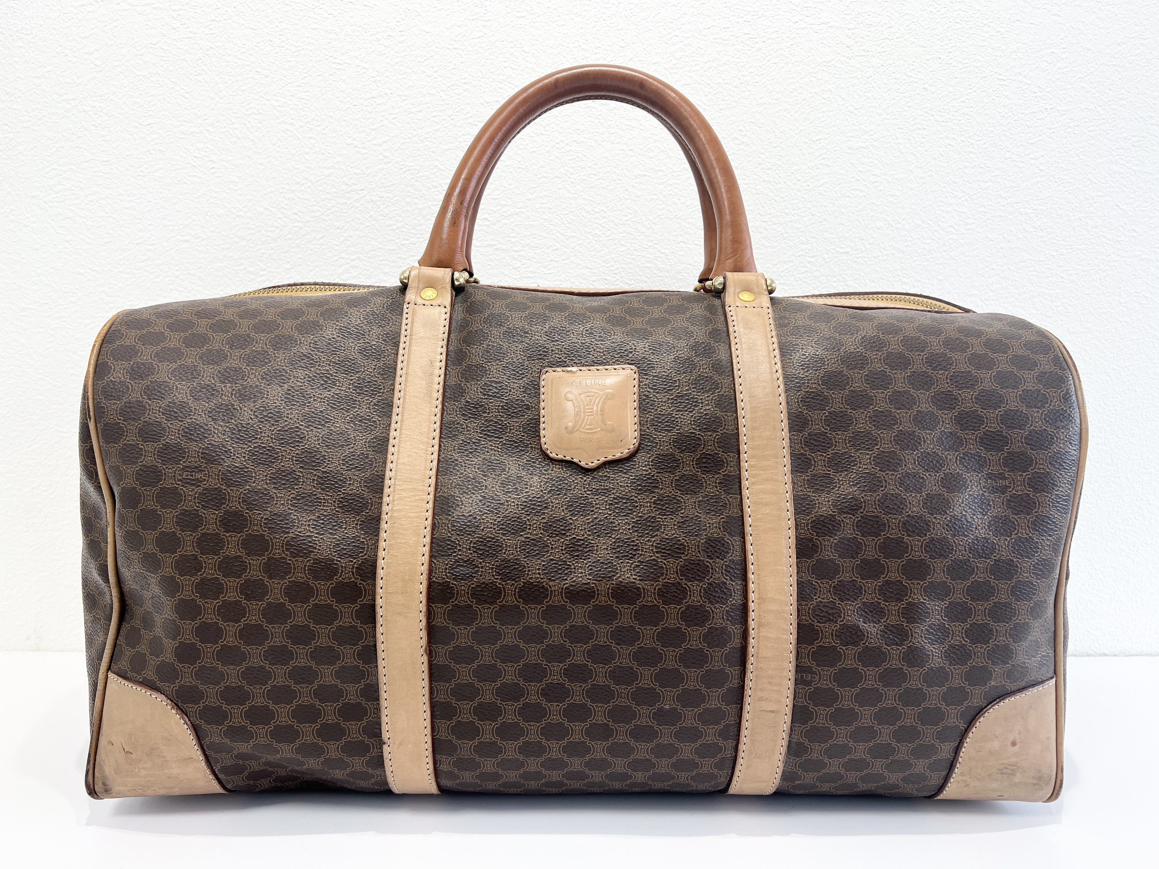 Macadam Logo Triomphe Leather PVC Boston Bag Handbag Boston Bag