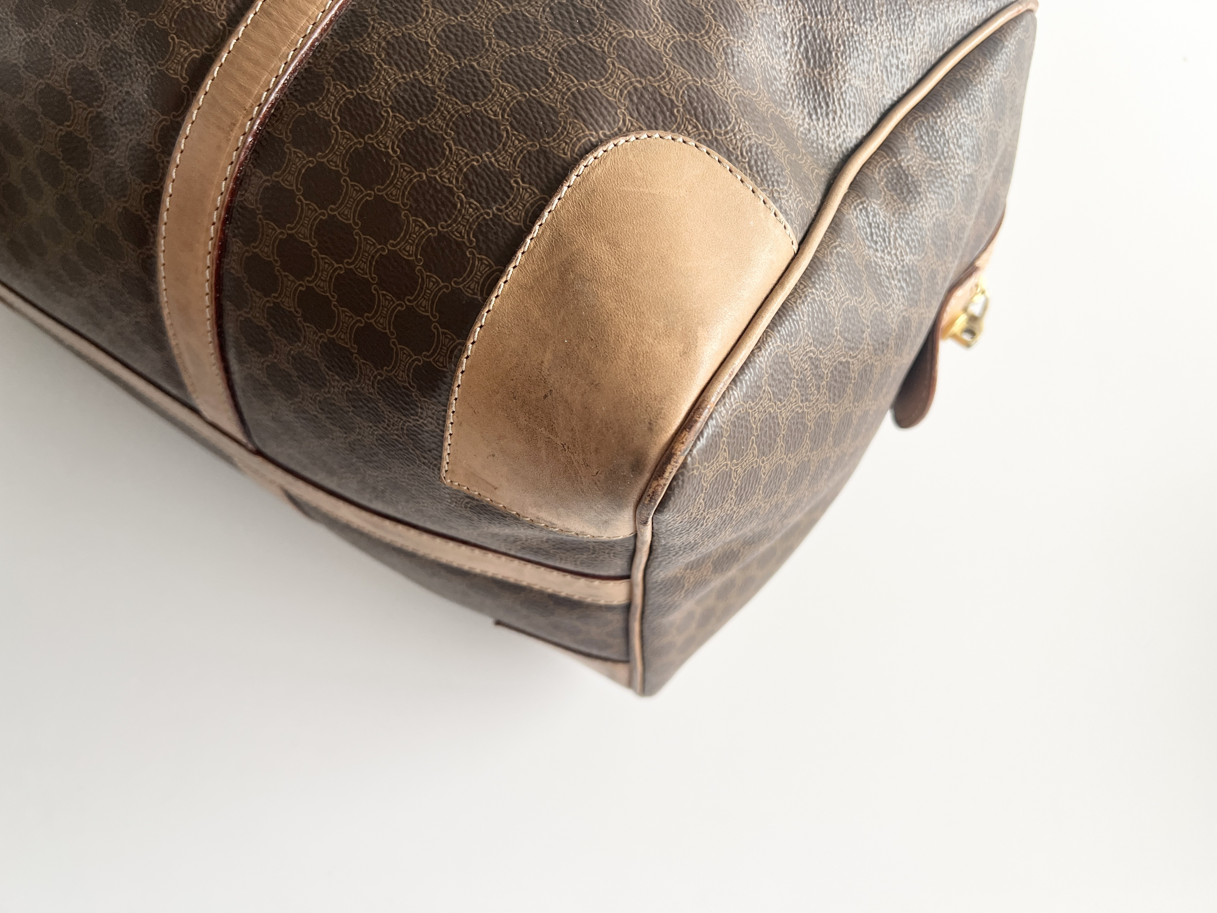 Macadam Logo Triomphe Leather PVC Boston Bag Handbag Boston Bag — view 12
