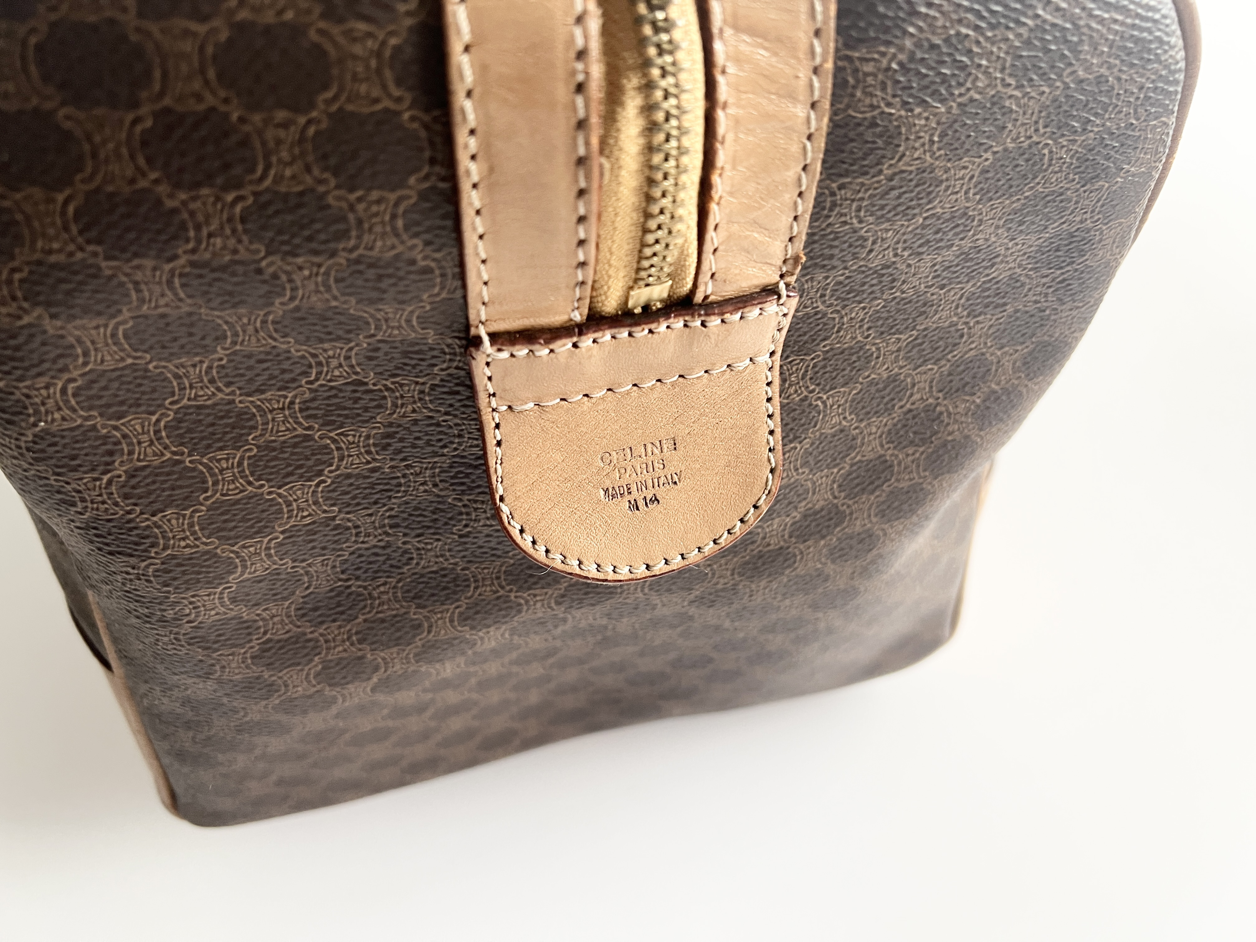Macadam Logo Triomphe Leather PVC Boston Bag Handbag Boston Bag — view 14