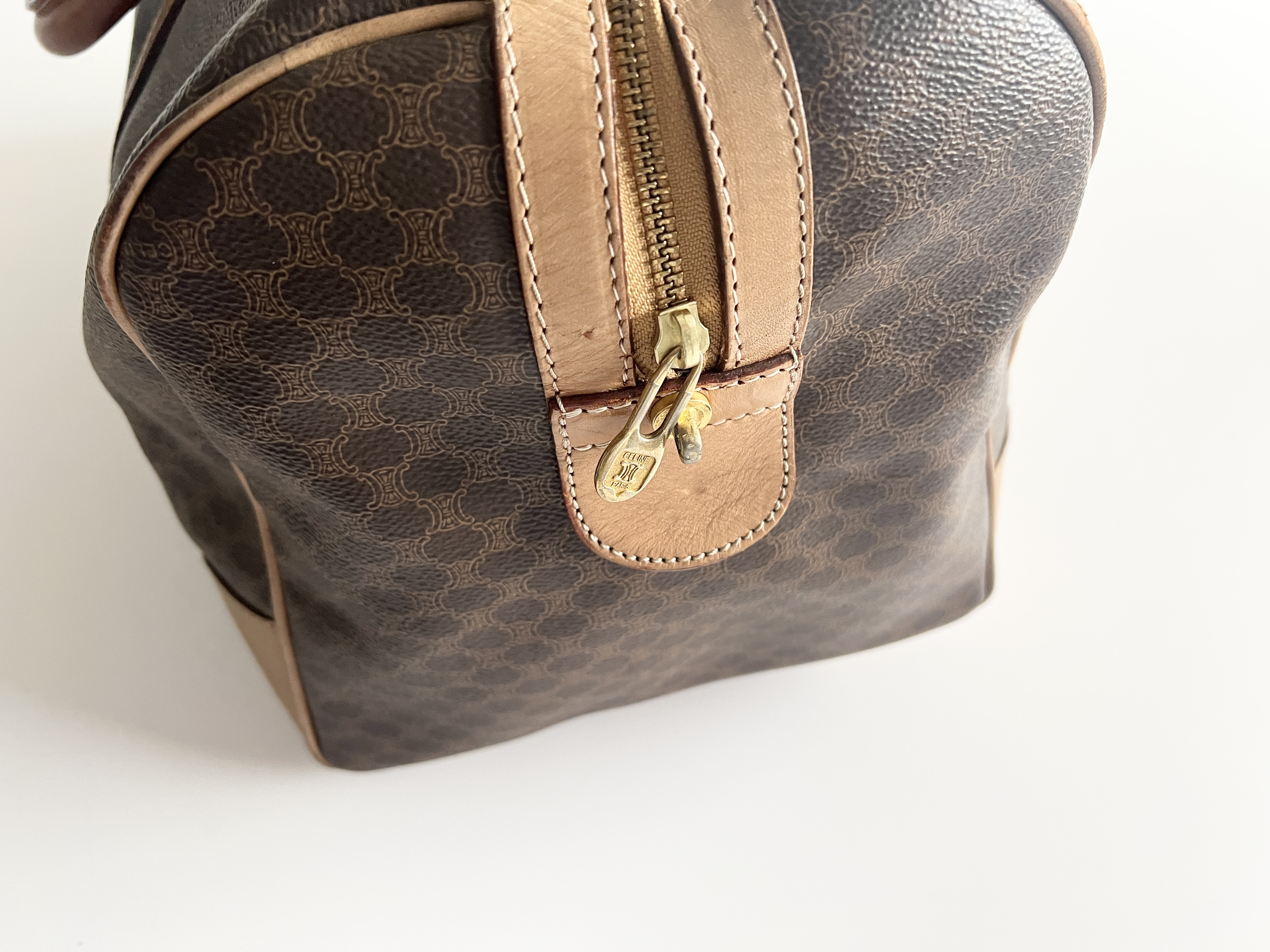 Macadam Logo Triomphe Leather PVC Boston Bag Handbag Boston Bag — view 15