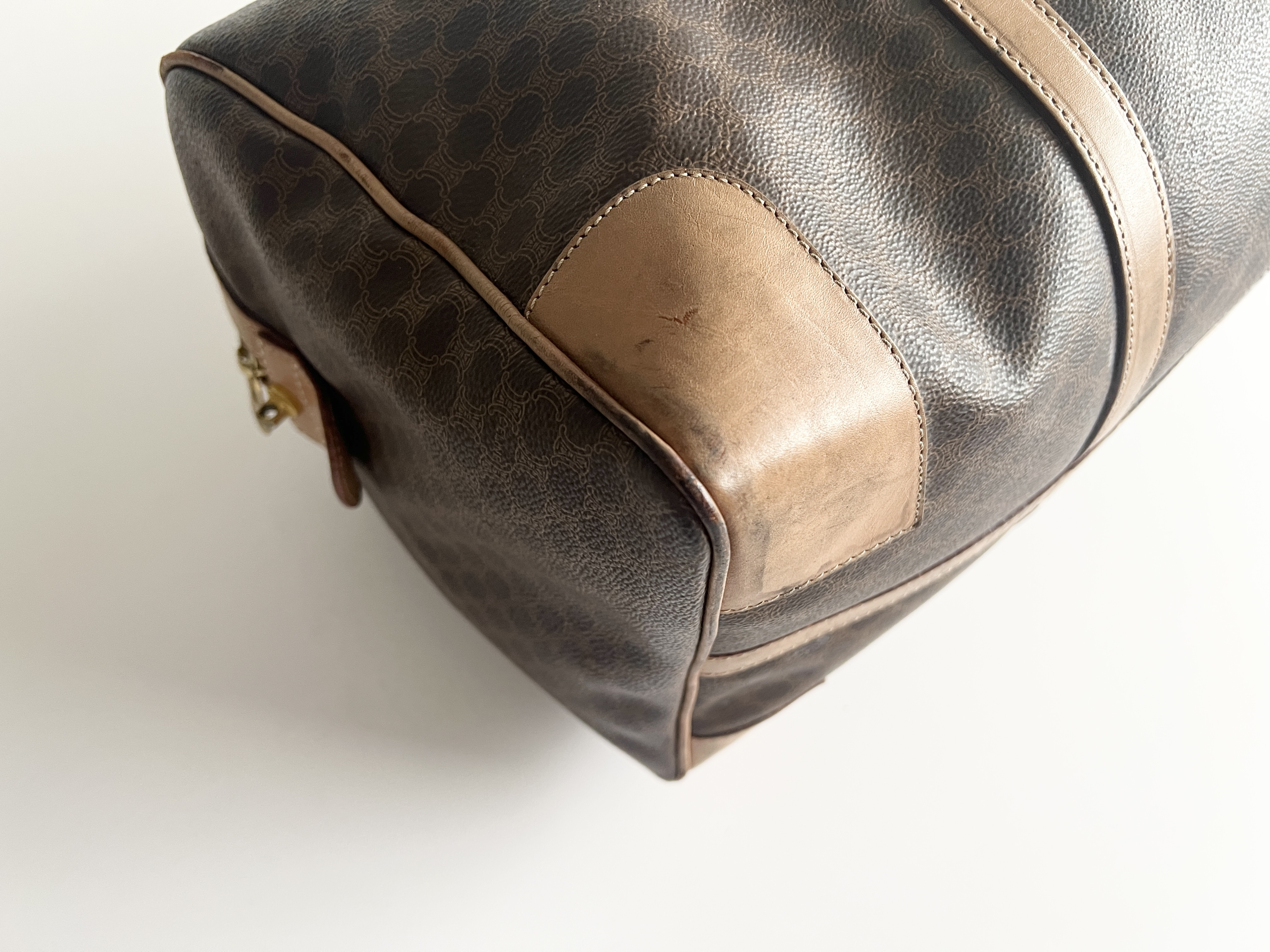 Macadam Logo Triomphe Leather PVC Boston Bag Handbag Boston Bag — view 9