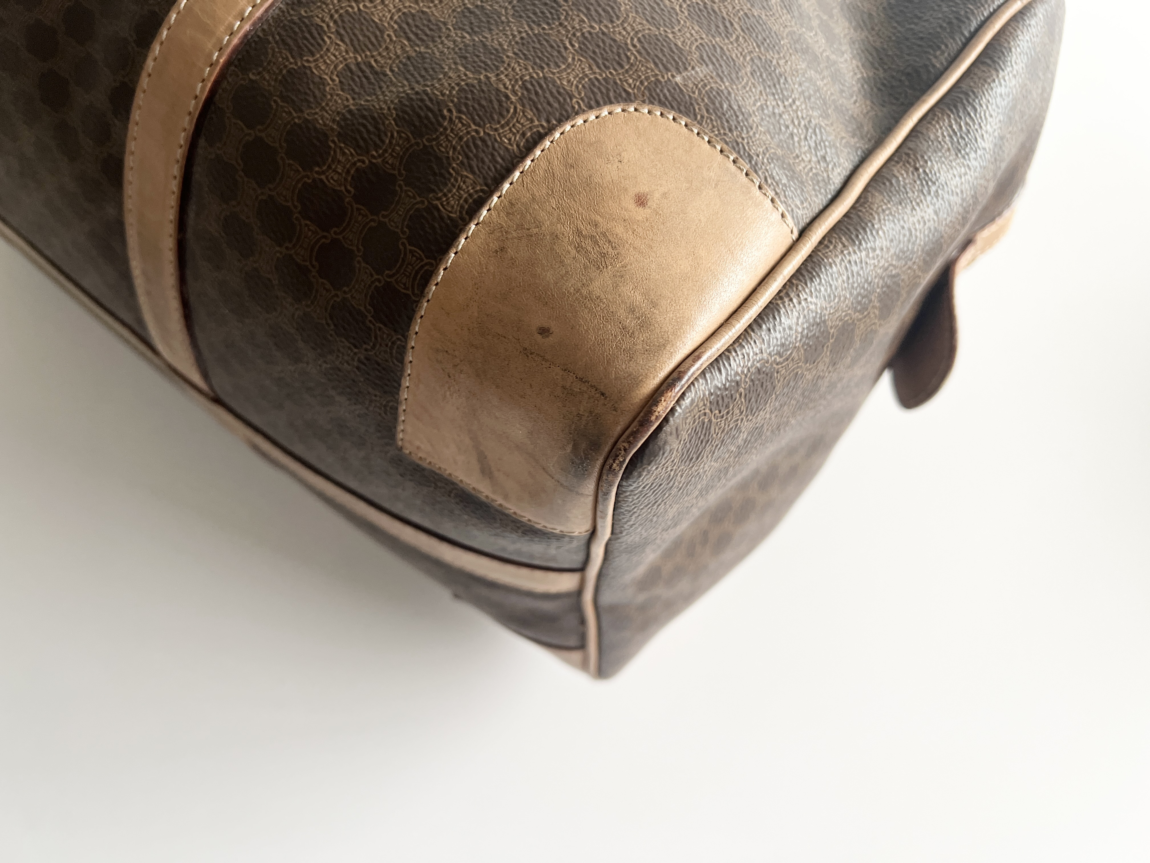 Macadam Logo Triomphe Leather PVC Boston Bag Handbag Boston Bag — view 10
