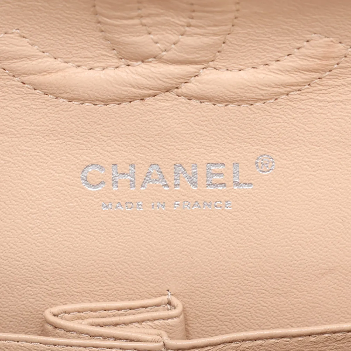 [Individually packaged] Chanel Matelassé 25 Caviar Skin Double Flap Double Chain Bag, Beige, Silver Hardware, 15839079, Serial Number 15 — view 11