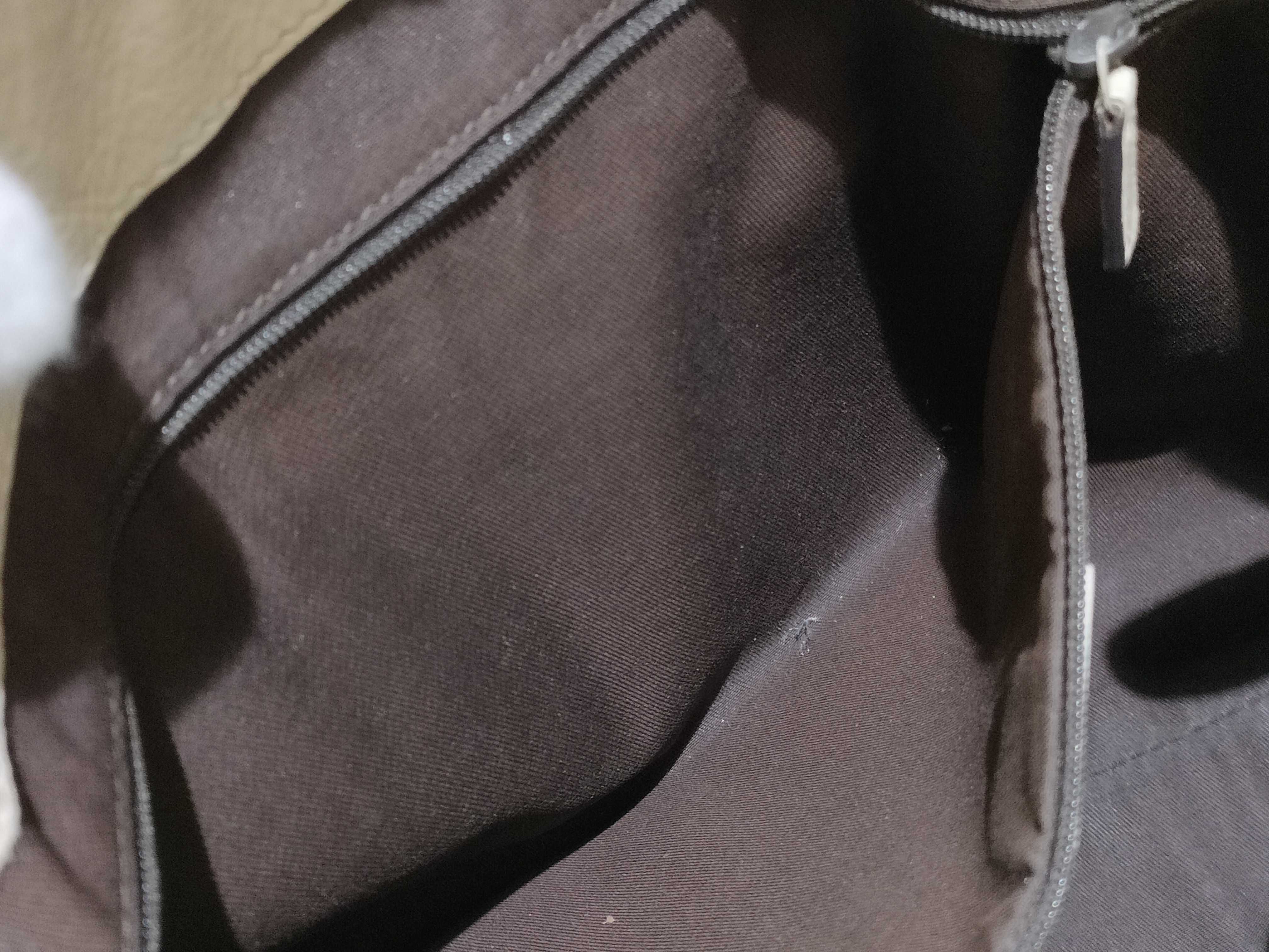 GG Canvas Tote Bag, Gucci 233609, GG Canvas Sherry Line, Leather, White, Brown Tote Bag — view 9