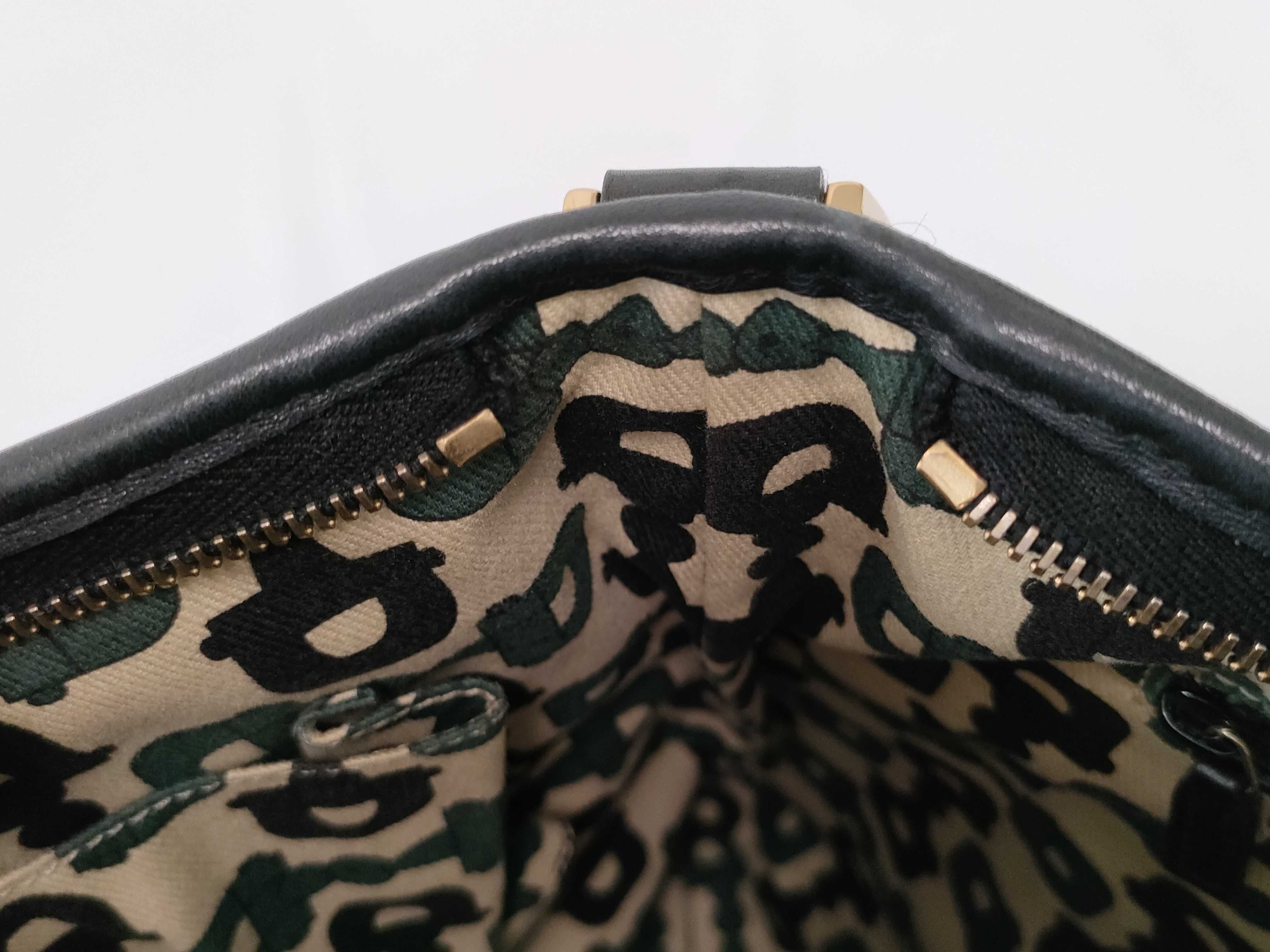 Guccissima Abbey Gold Hardware Leather Shoulder Bag Black — view 12