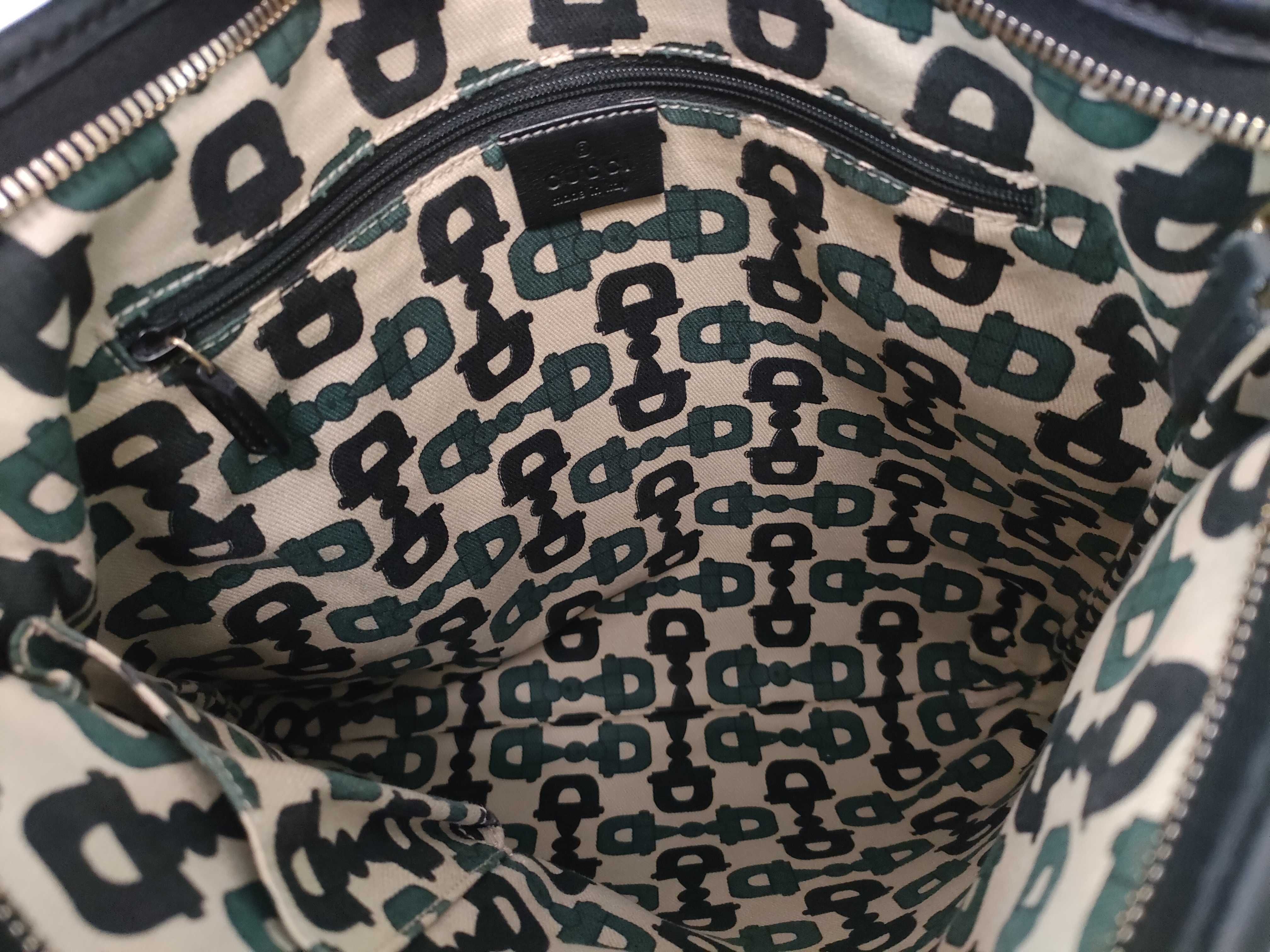 Guccissima Abbey Gold Hardware Leather Shoulder Bag Black — view 13