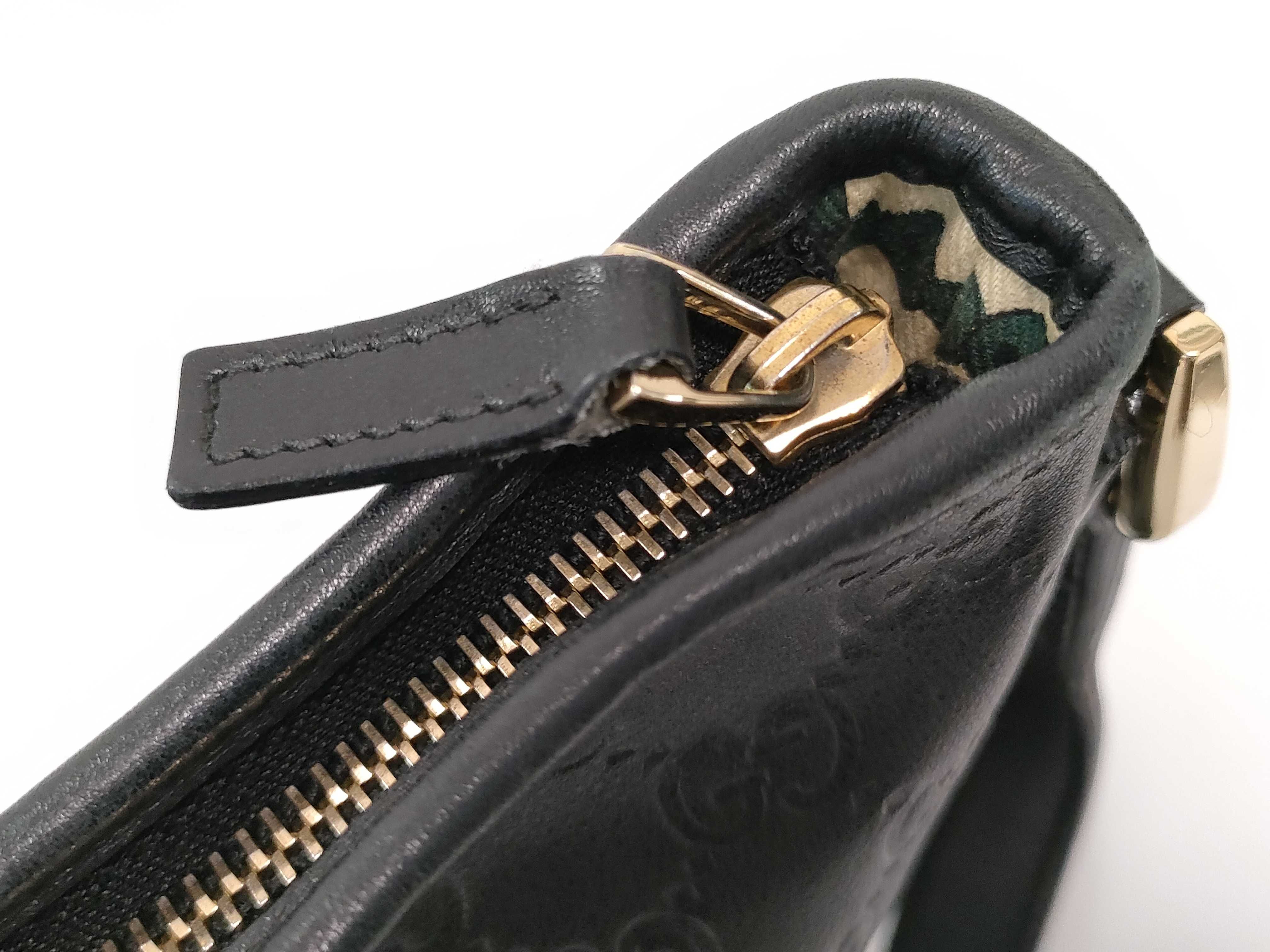 Guccissima Abbey Gold Hardware Leather Shoulder Bag Black — view 7