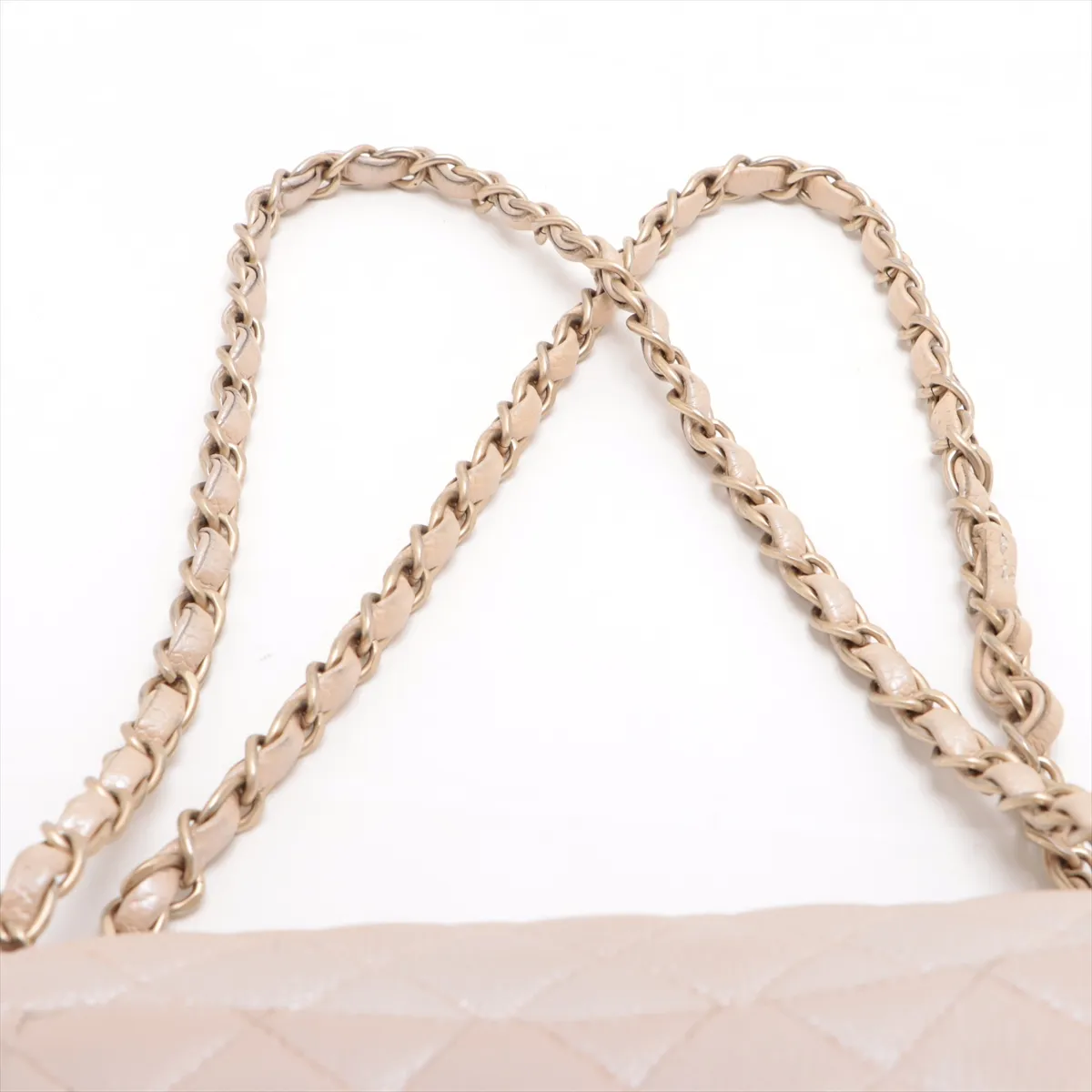 [Individually wrapped] Chanel Matelasse 25 caviar skin double flap double chain bag beige gold hardware 16344929 16th series A01112 — view 6