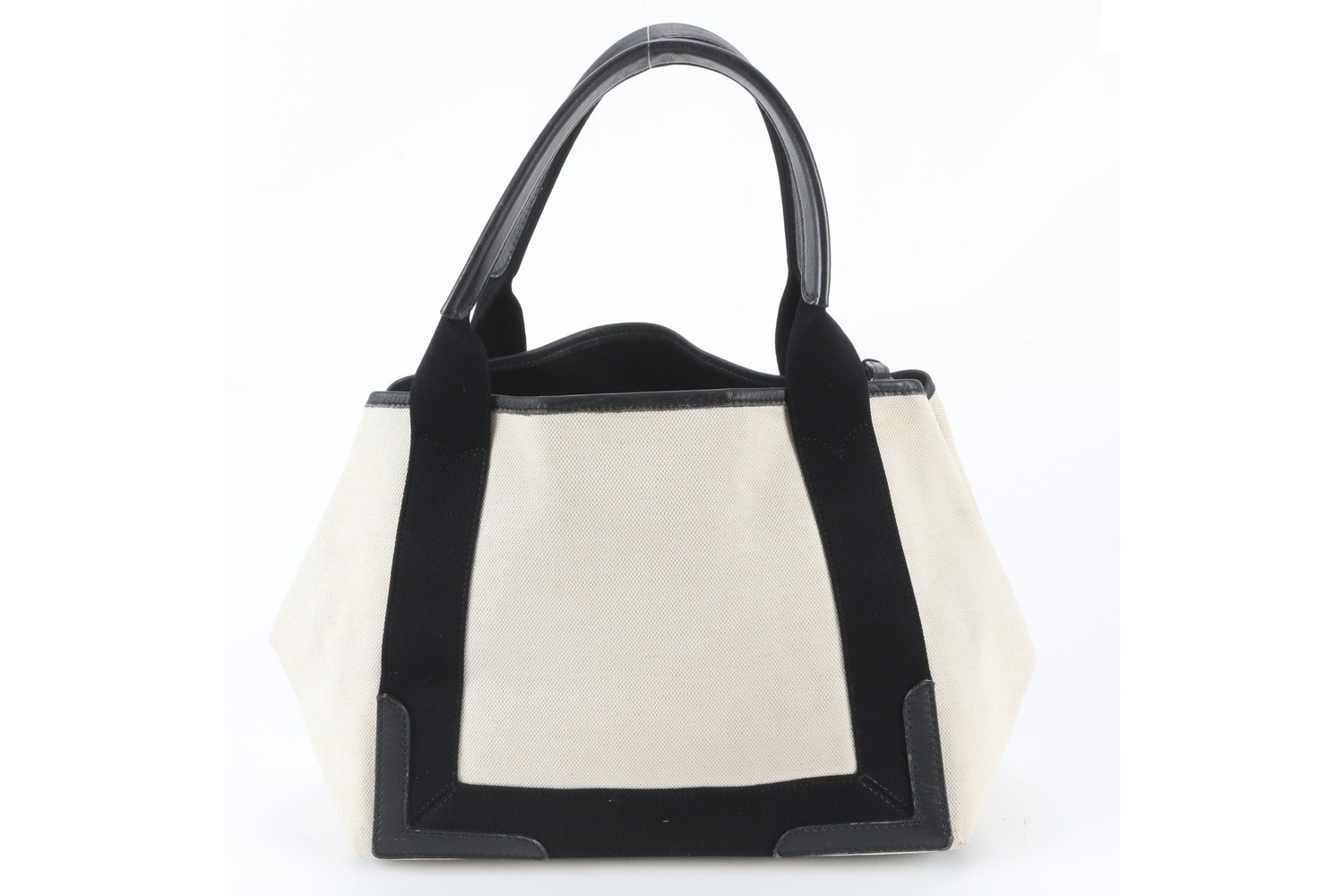 Navy Cabas 339933 Leather Canvas Tote Bag — view 3