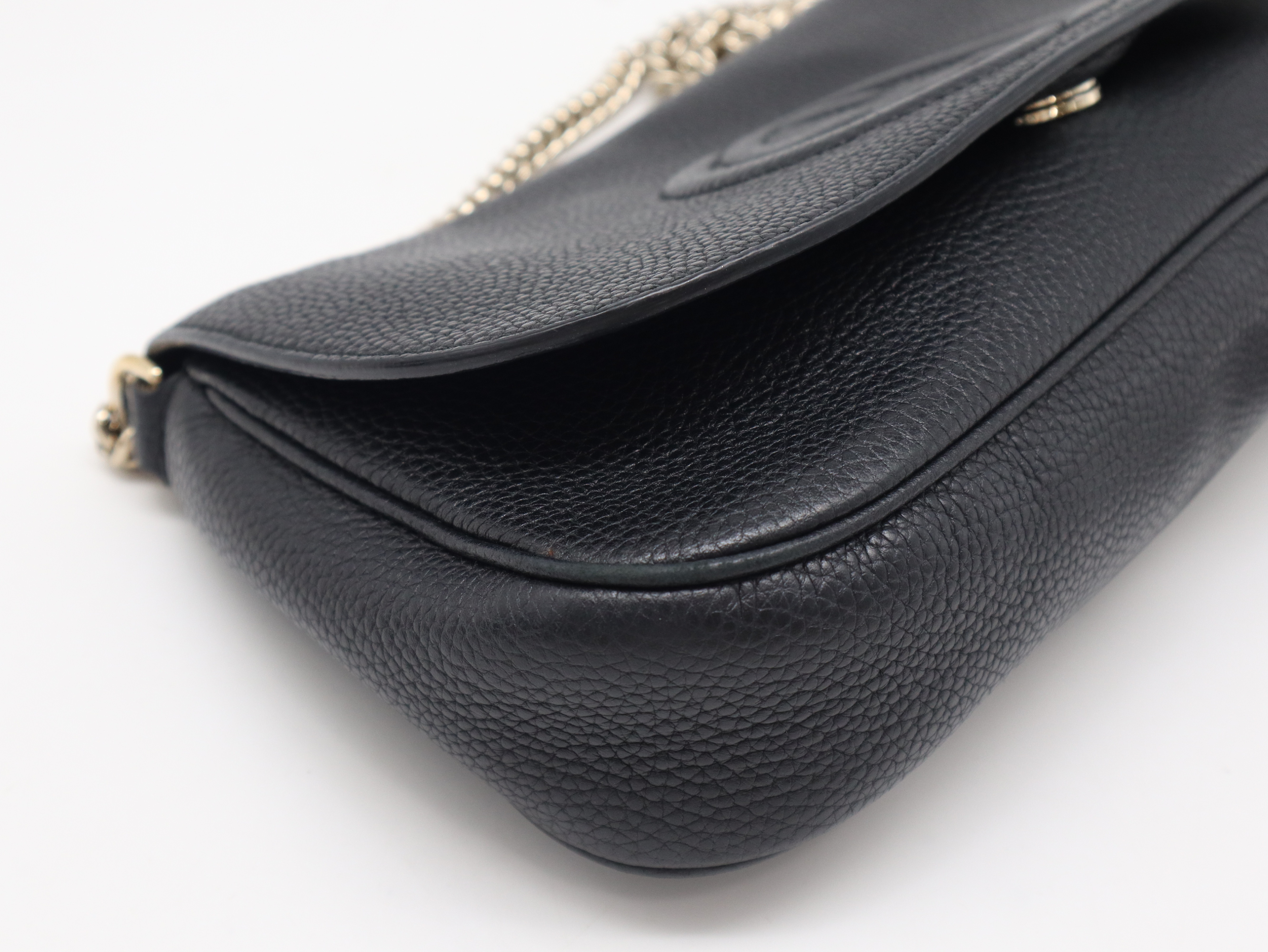 536224 Leather Soho Shoulder Bag, Black — view 7