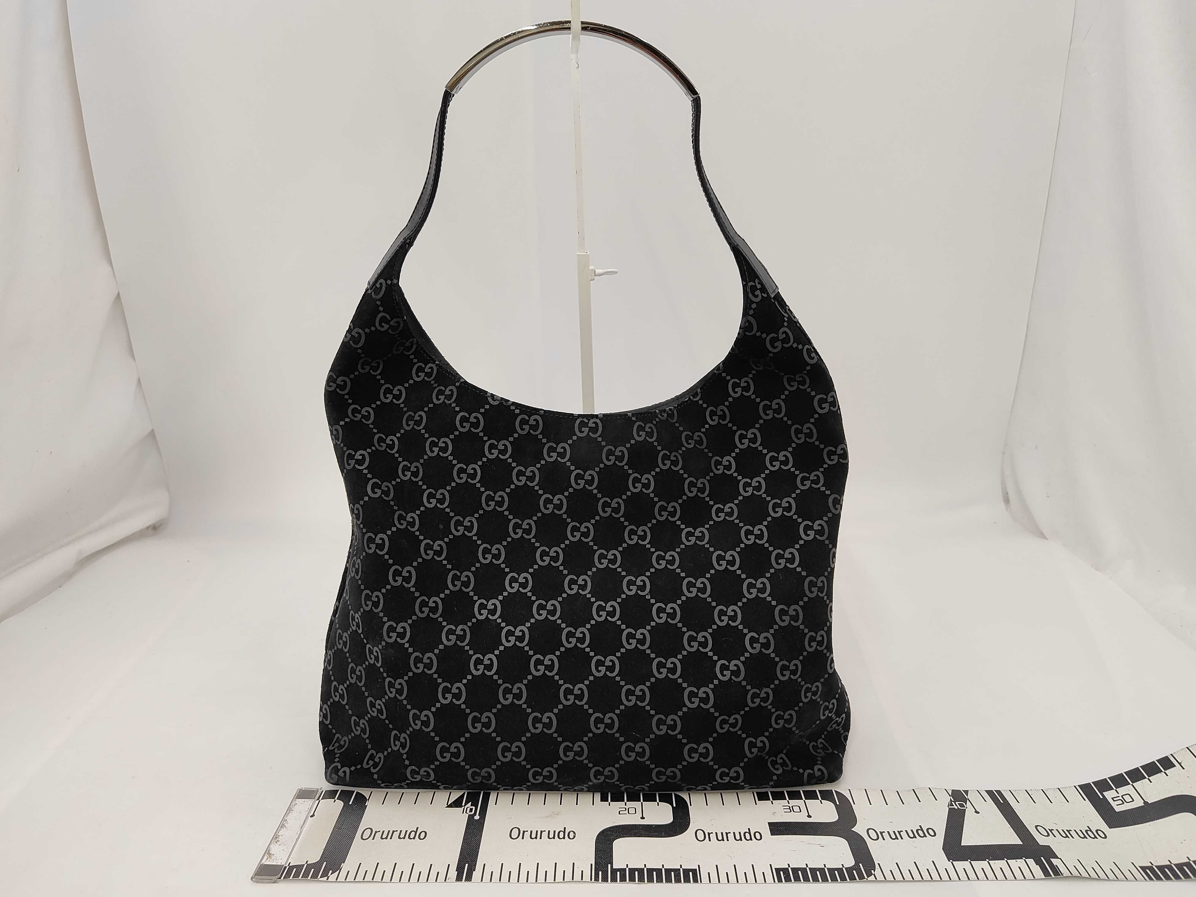 GG One-Shoulder Bag, Handbag, Suede, GG Pattern Shoulder Bag — view 2