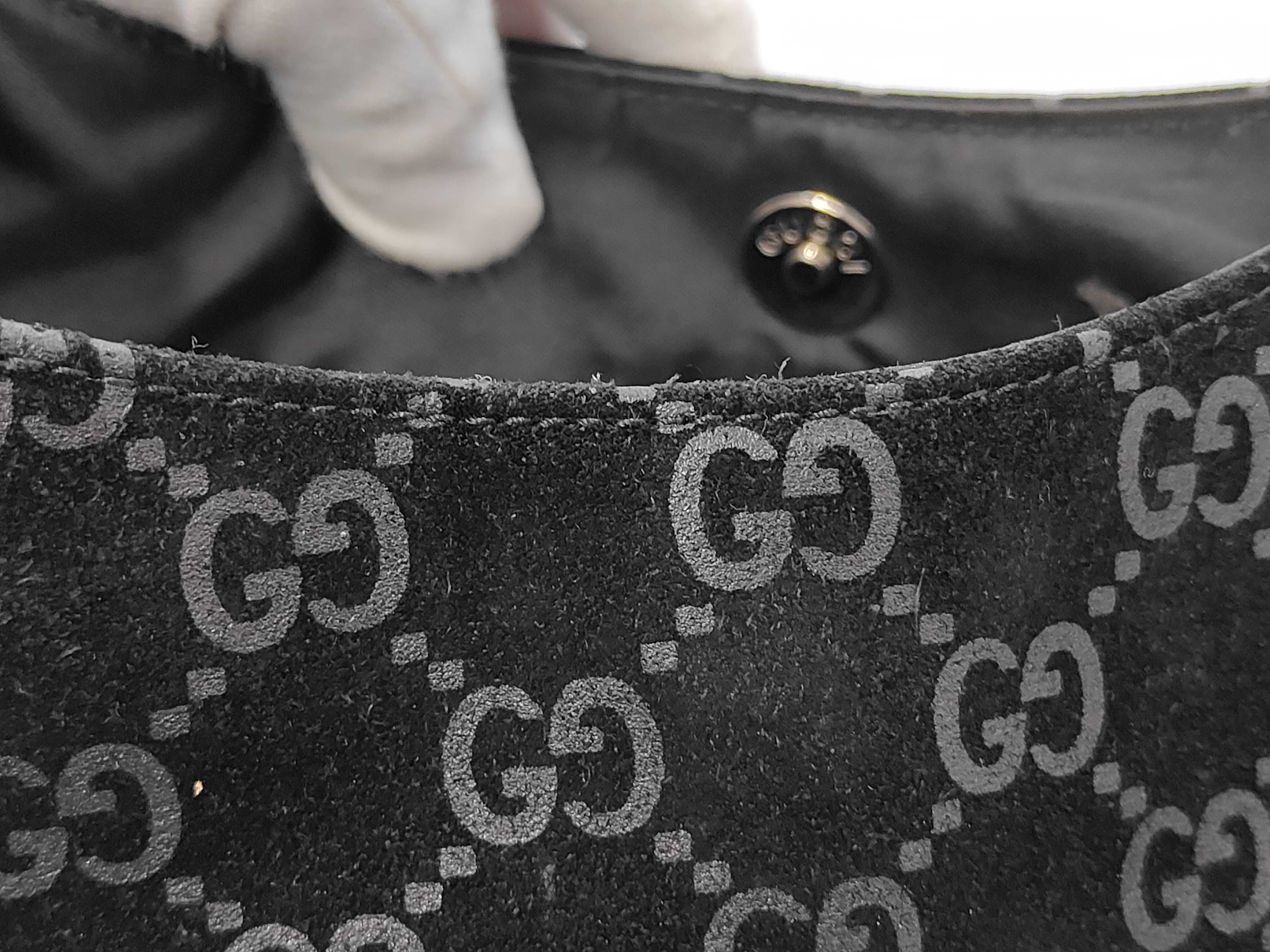 GG One-Shoulder Bag, Handbag, Suede, GG Pattern Shoulder Bag — view 10